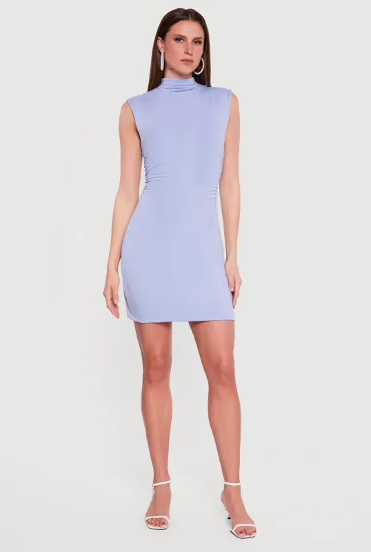 Sleeveless Mock Neck Mini Dress sold by Rainbow