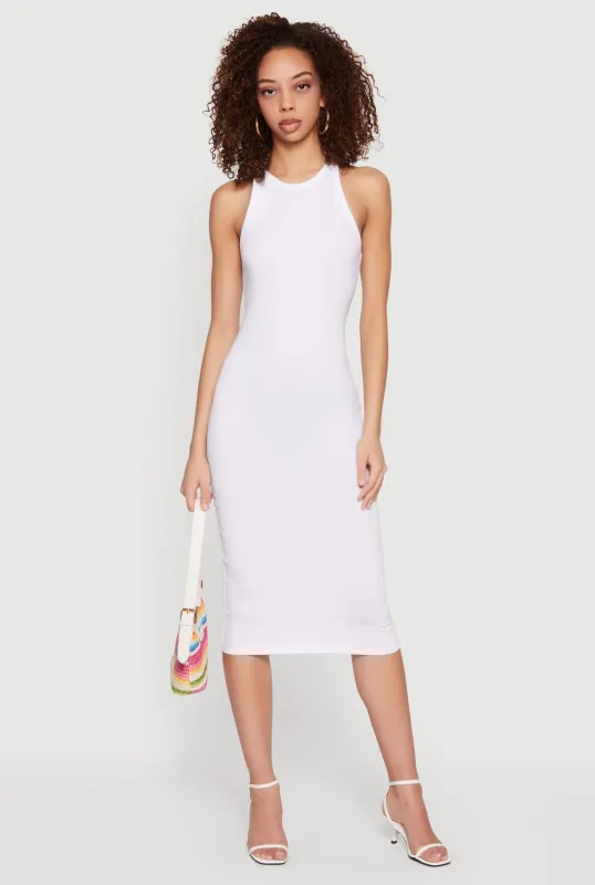 Rib Knit Racerback Tank Midi Dress sold by Rainbow