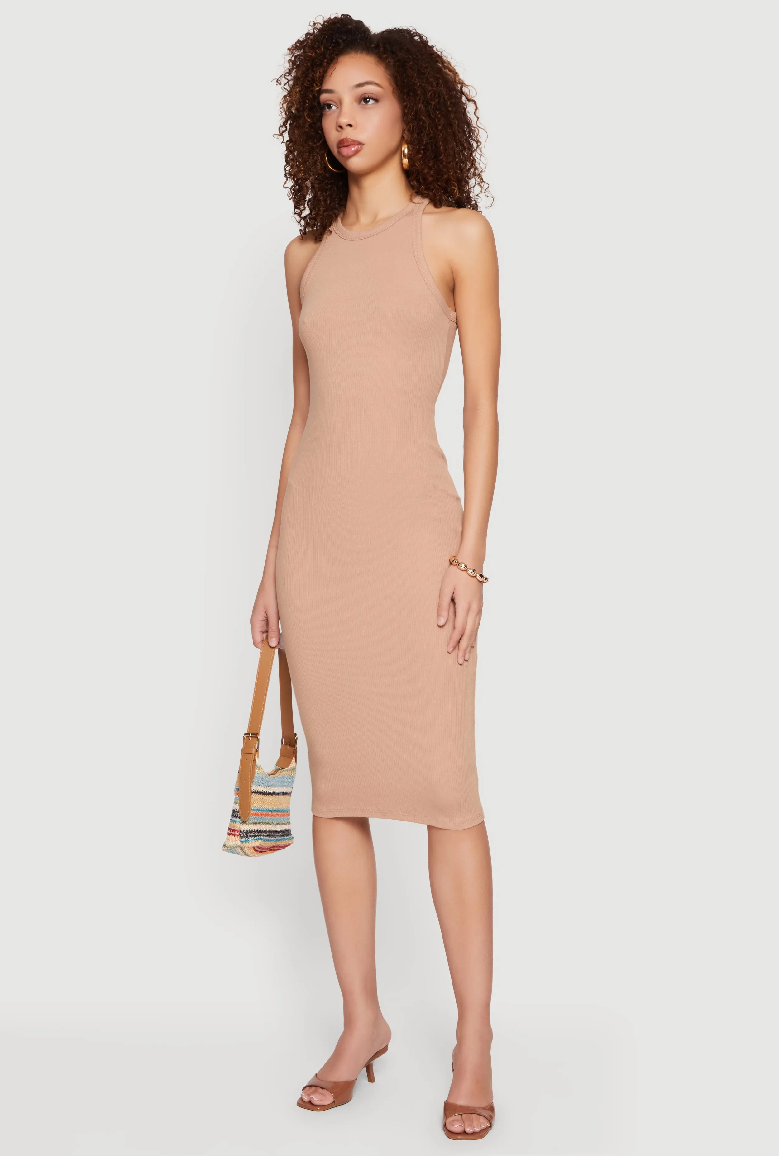 Rib Knit Racerback Tank Midi Dress sold by Rainbow product image thumbnail 2