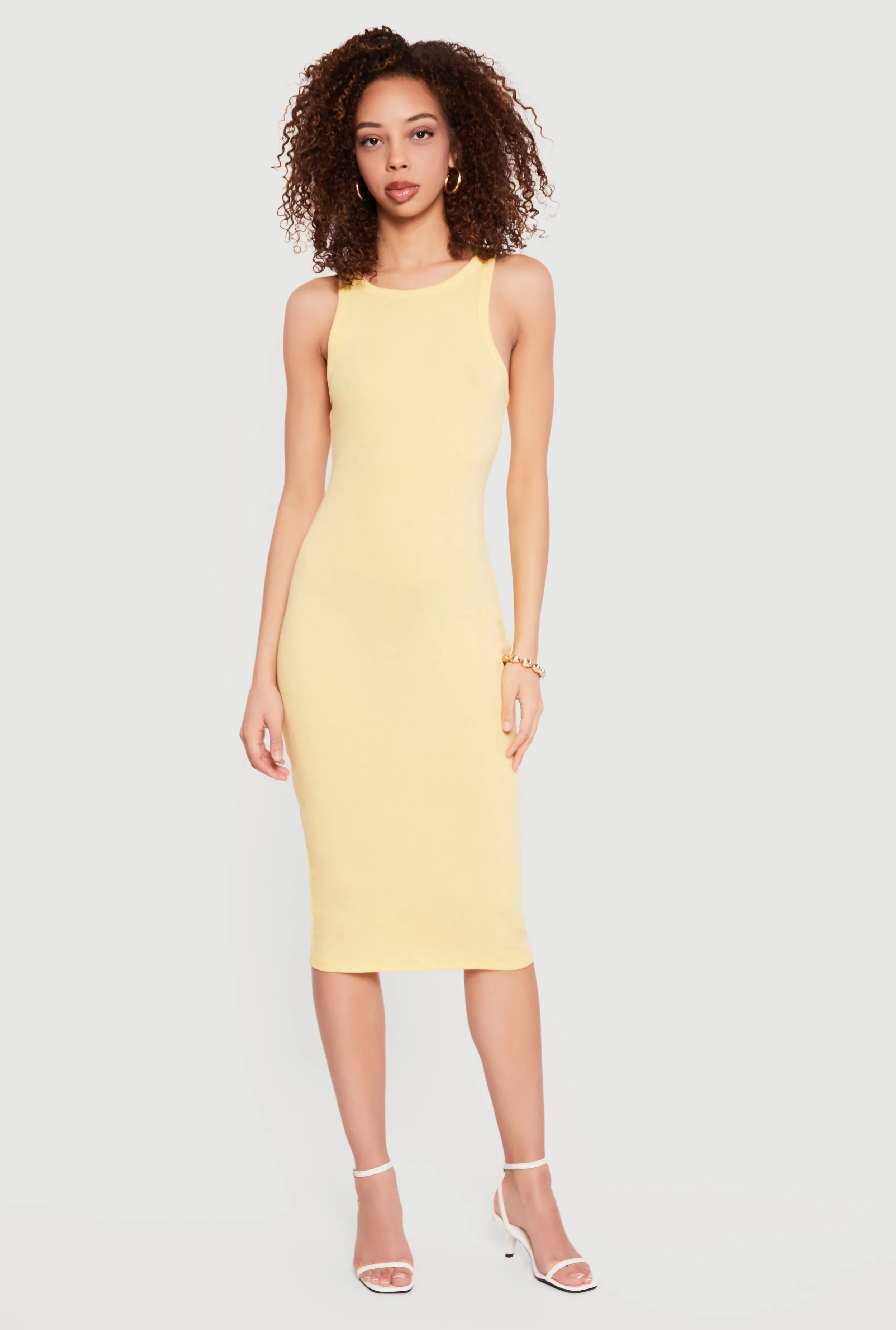 Rib Knit Racerback Tank Midi Dress sold by Rainbow