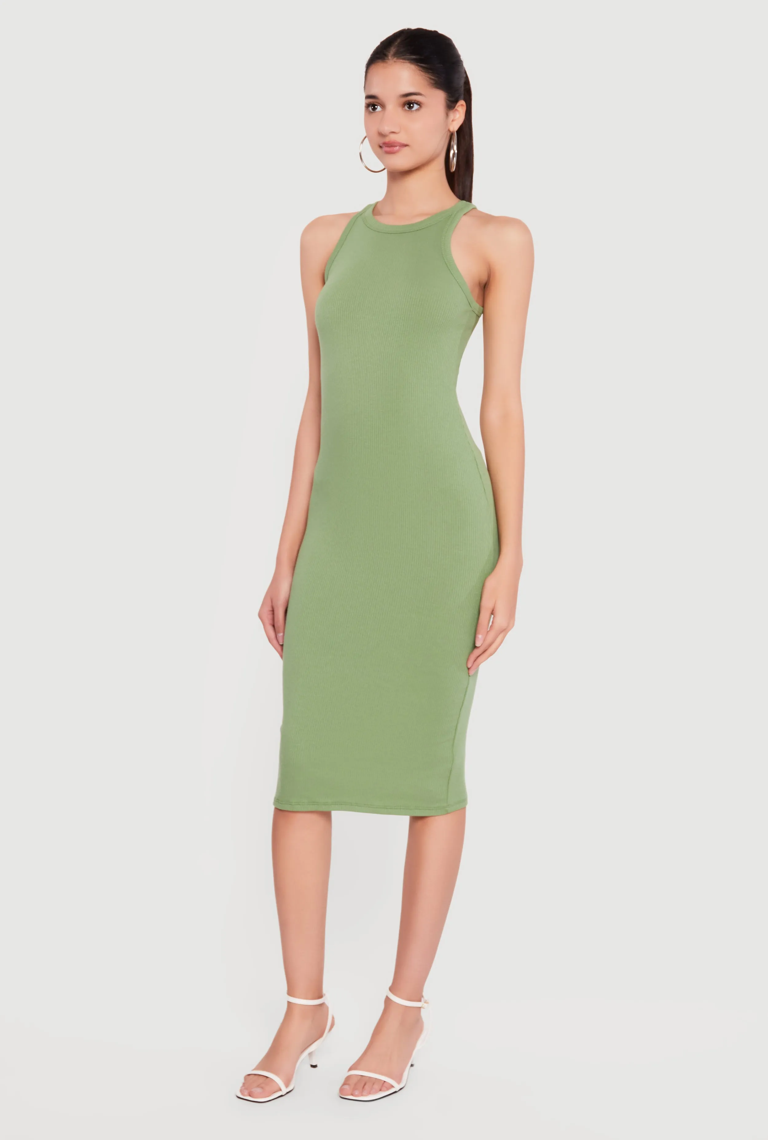 Rib Knit Racerback Tank Midi Dress sold by Rainbow product image thumbnail 2