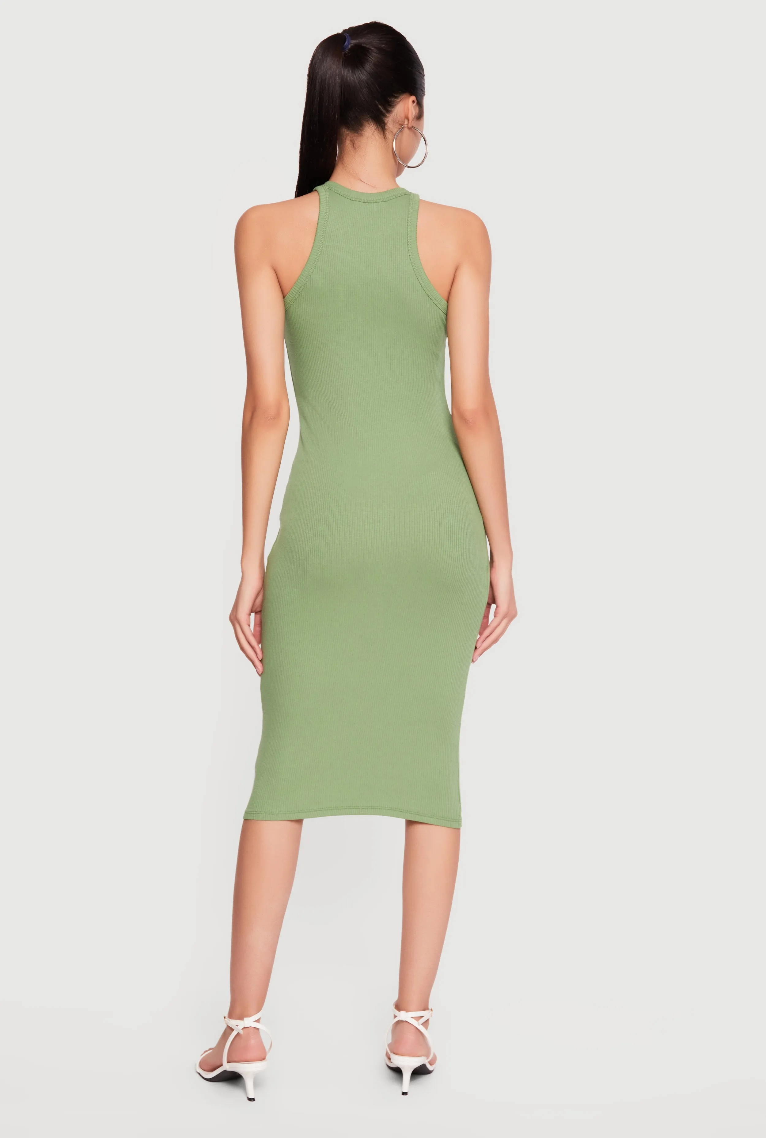 Rib Knit Racerback Tank Midi Dress sold by Rainbow product image thumbnail 3