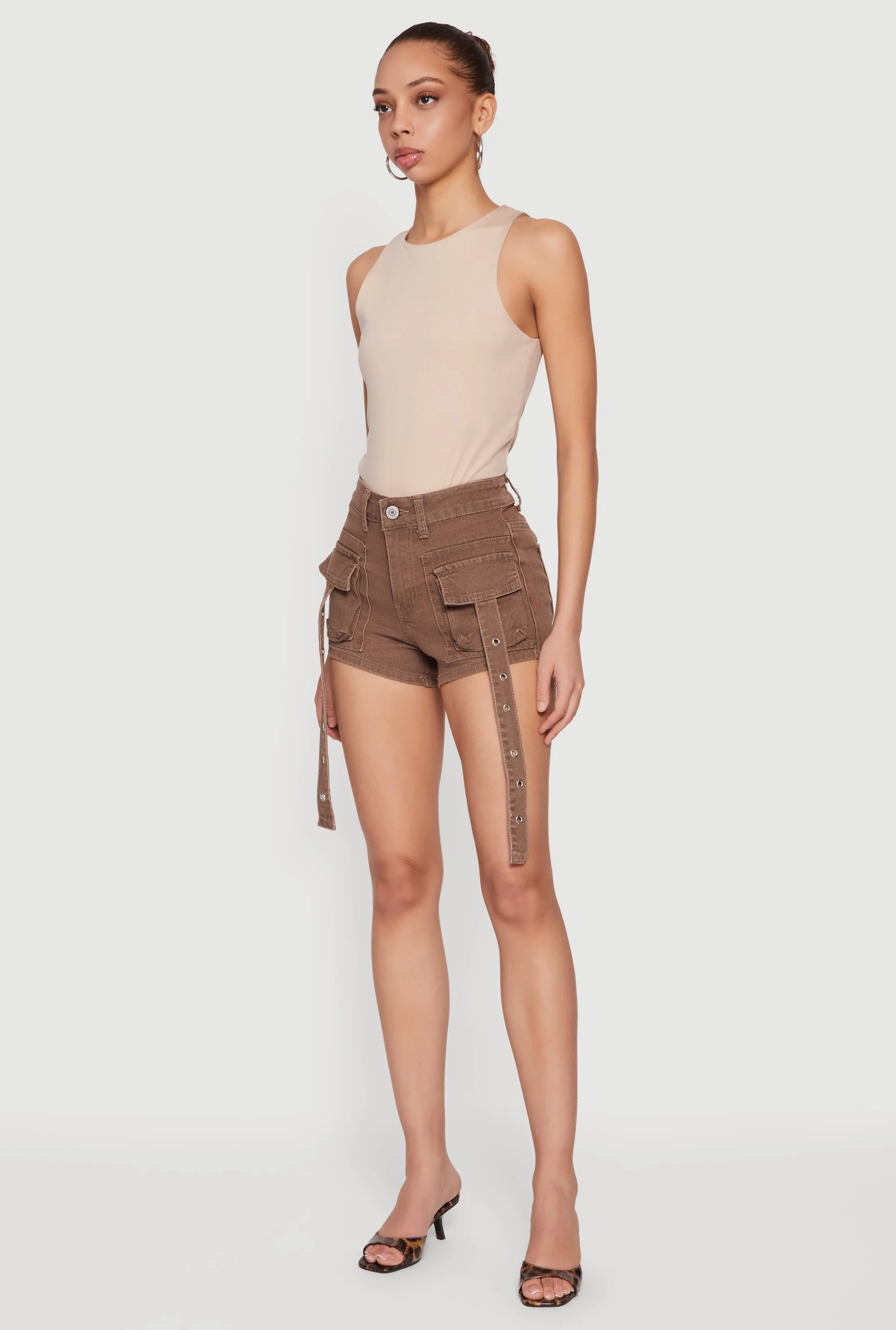 VIP Denim Grommet Strap Detail Cargo Shorts sold by Rainbow product image thumbnail 2