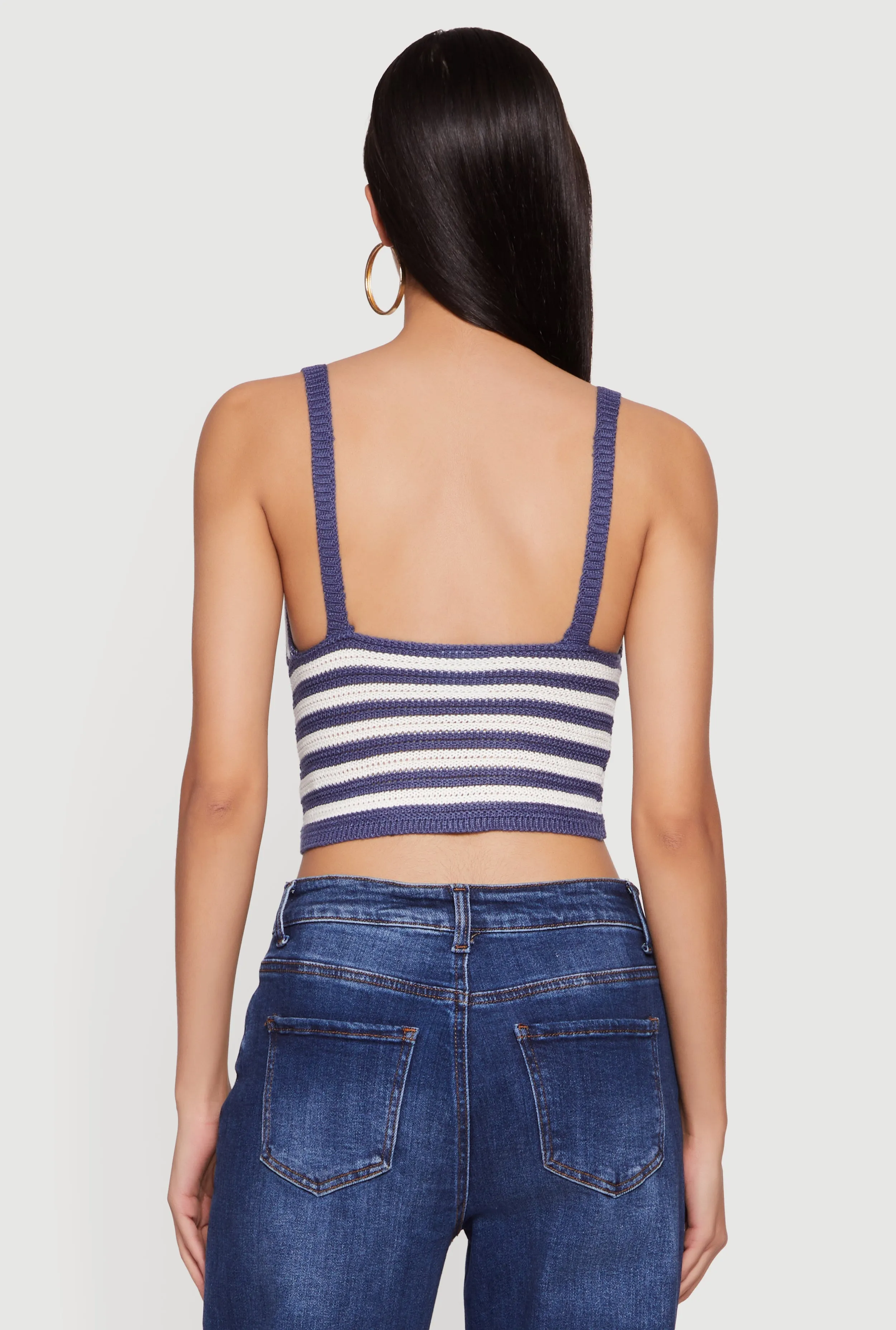 Striped Crochet Bustier Crop Top sold by Rainbow product image thumbnail 5