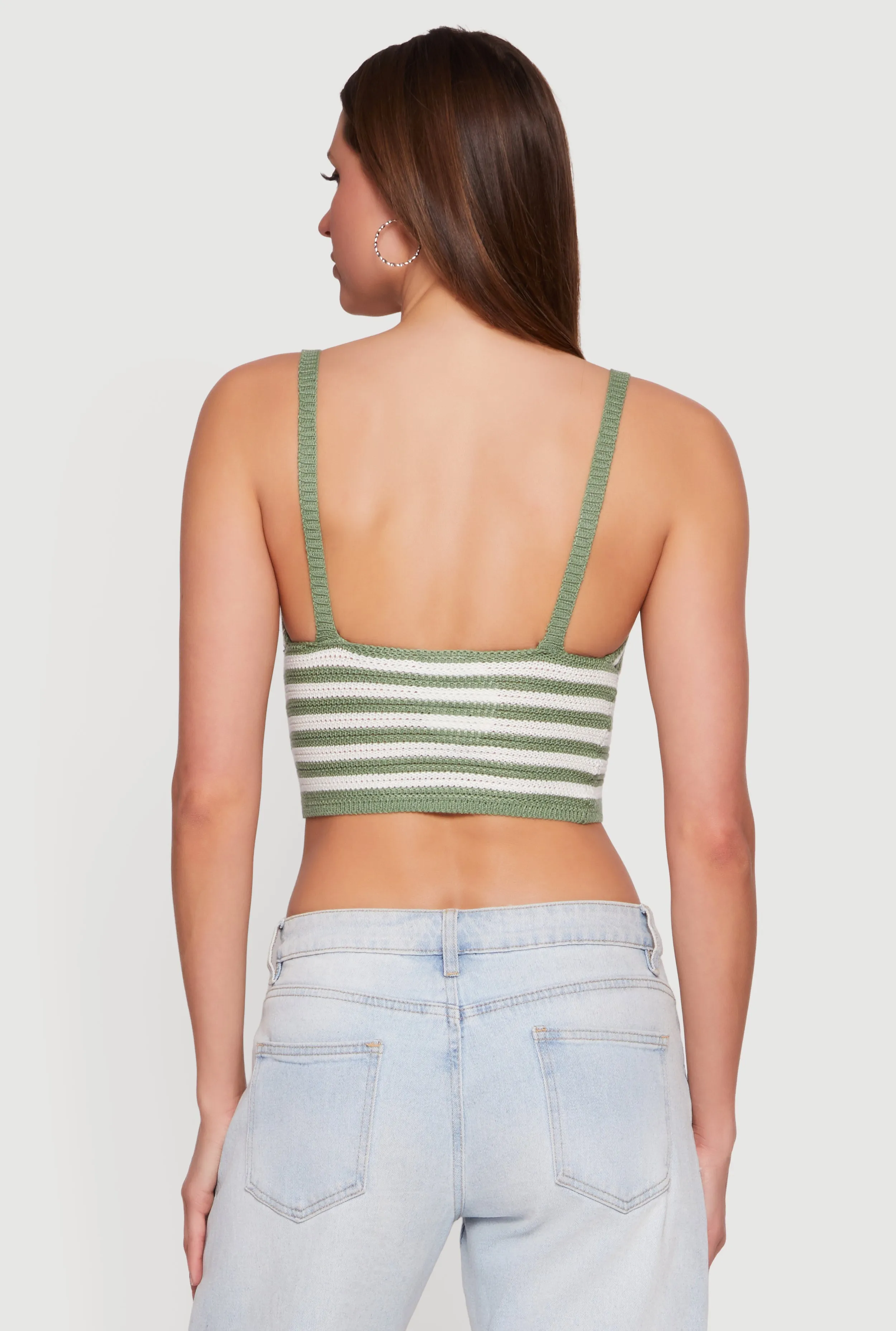Striped Crochet Bustier Crop Top sold by Rainbow product image thumbnail 5