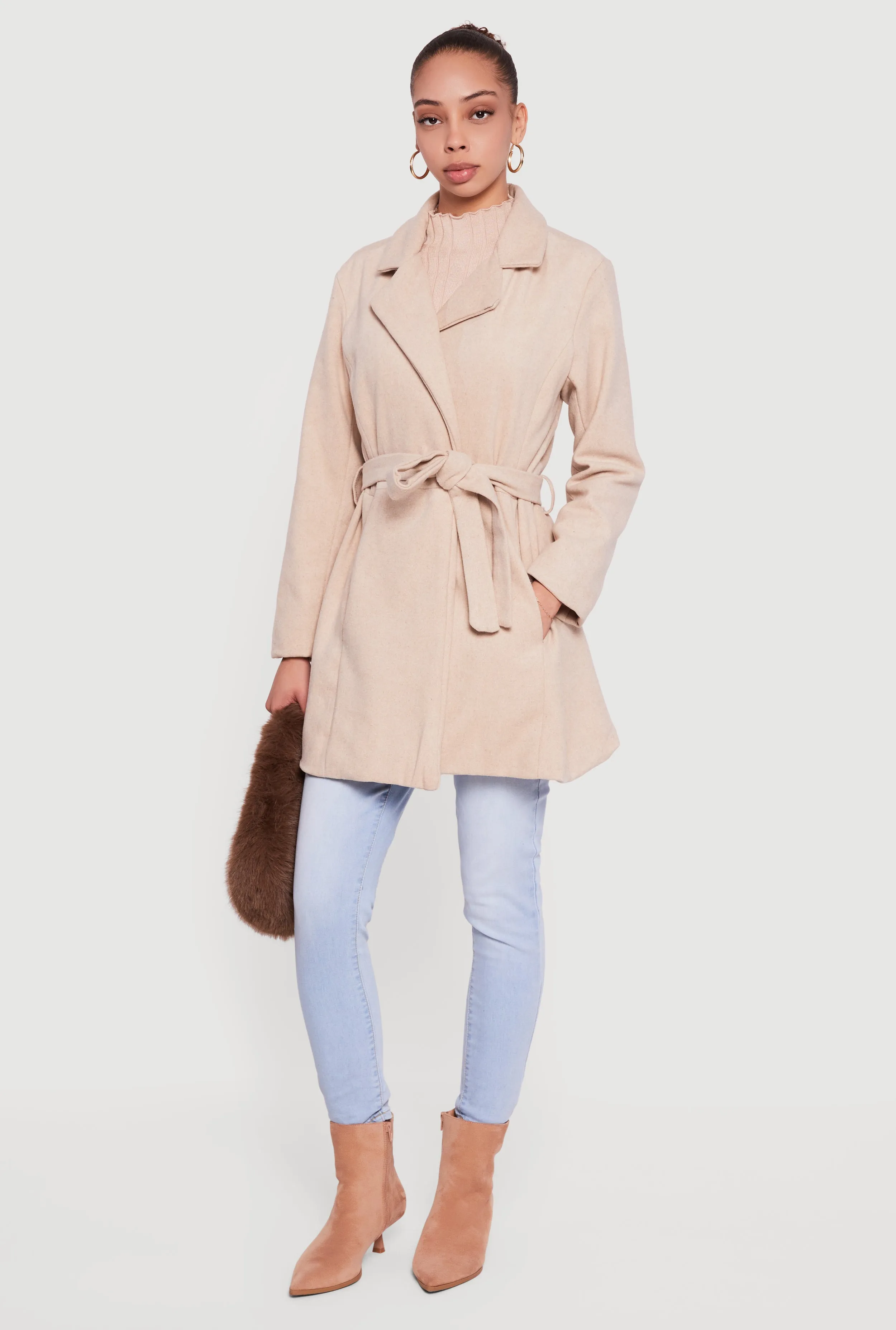 Wool Collared Wrap Coat sold by Rainbow