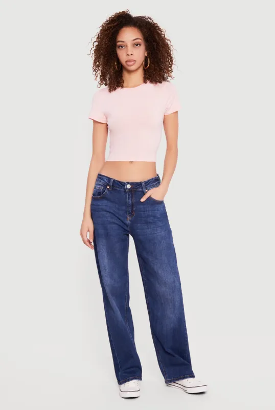 Basic Short Sleeve Cropped Tee sold by Rainbow