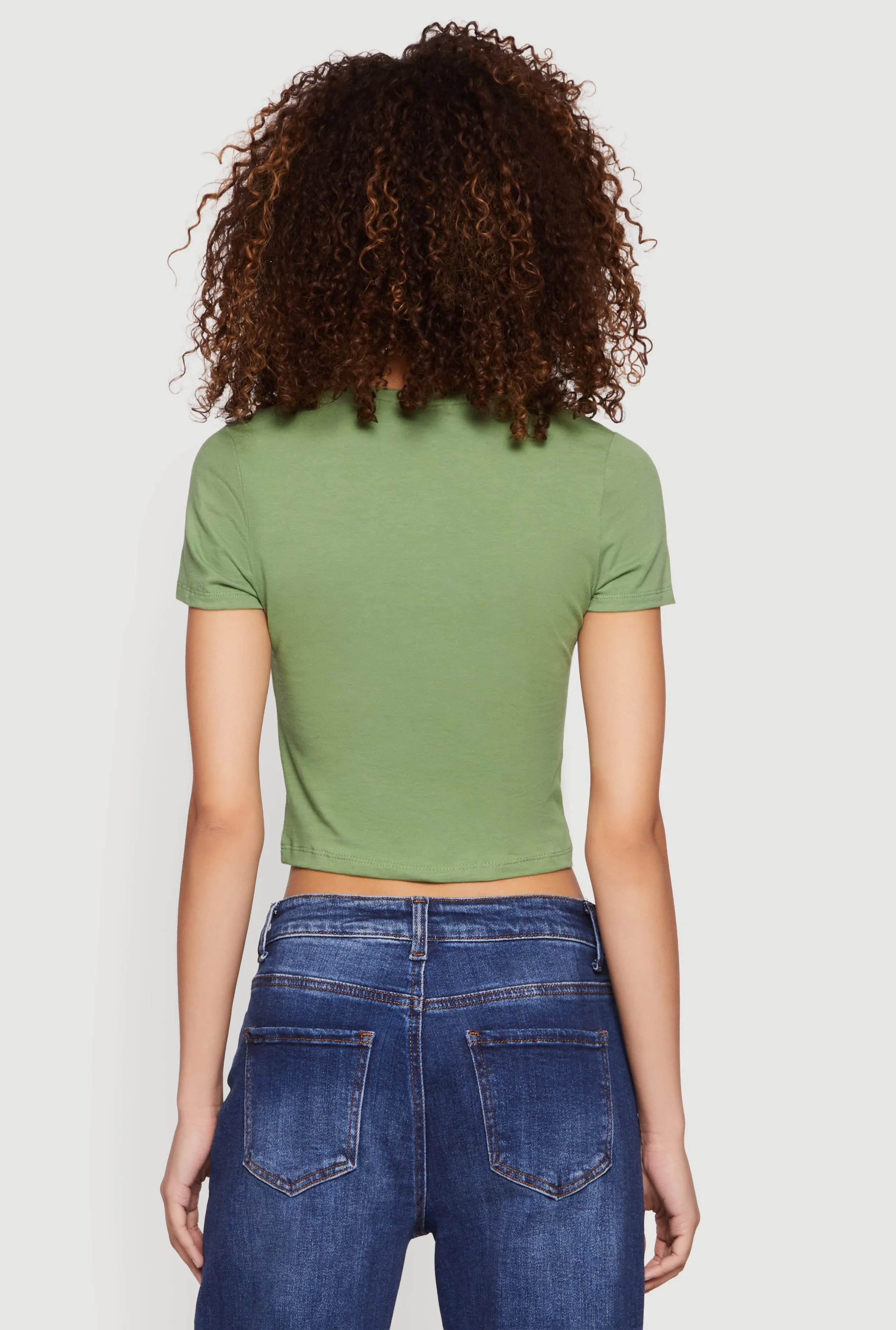 Basic Short Sleeve Cropped Tee sold by Rainbow product image thumbnail 5