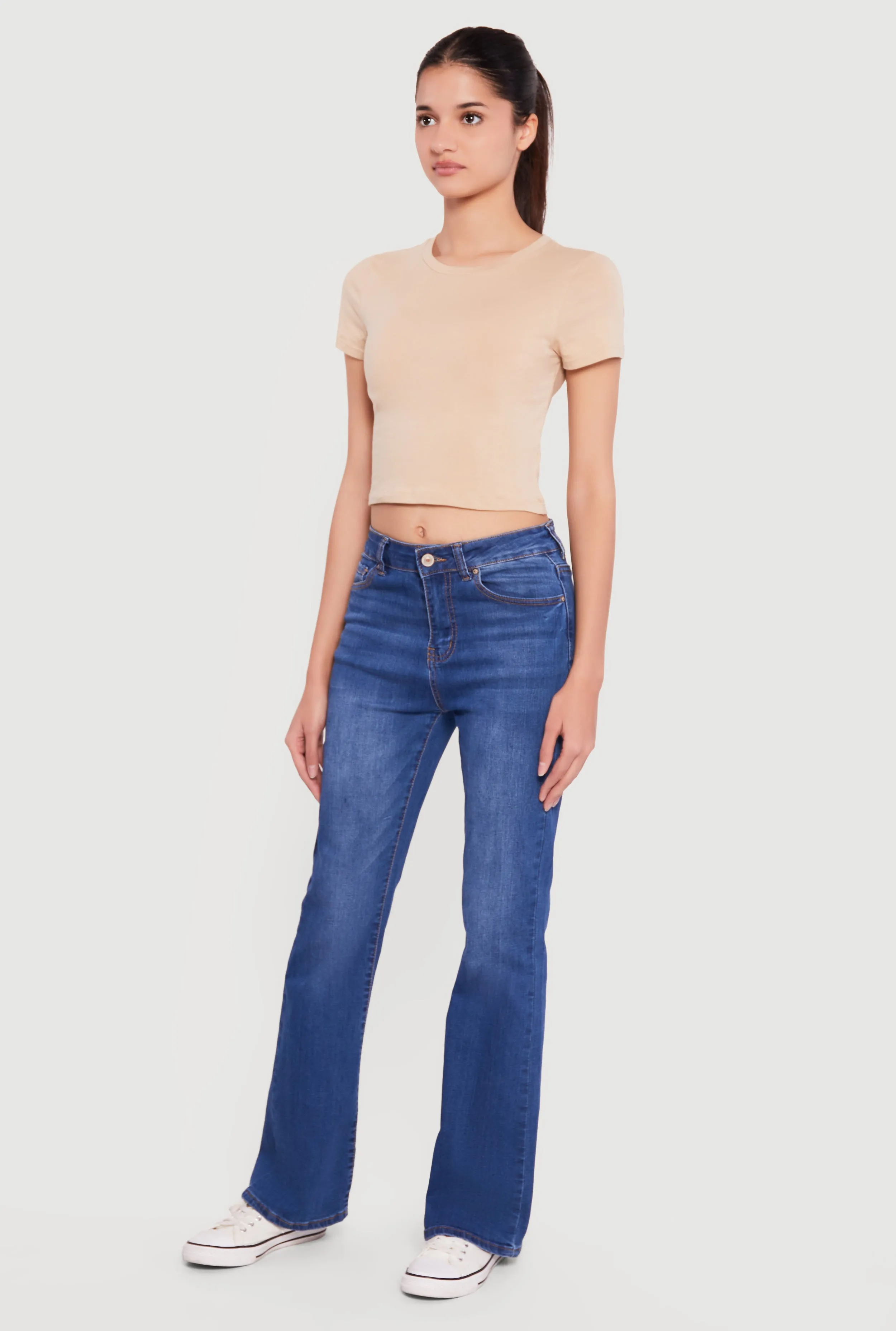 Basic Short Sleeve Cropped Tee sold by Rainbow product image thumbnail 3