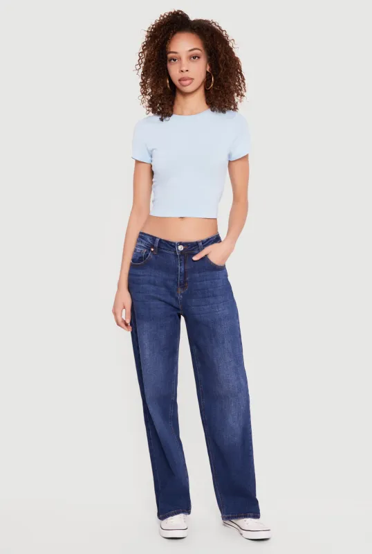 Basic Short Sleeve Cropped Tee sold by Rainbow