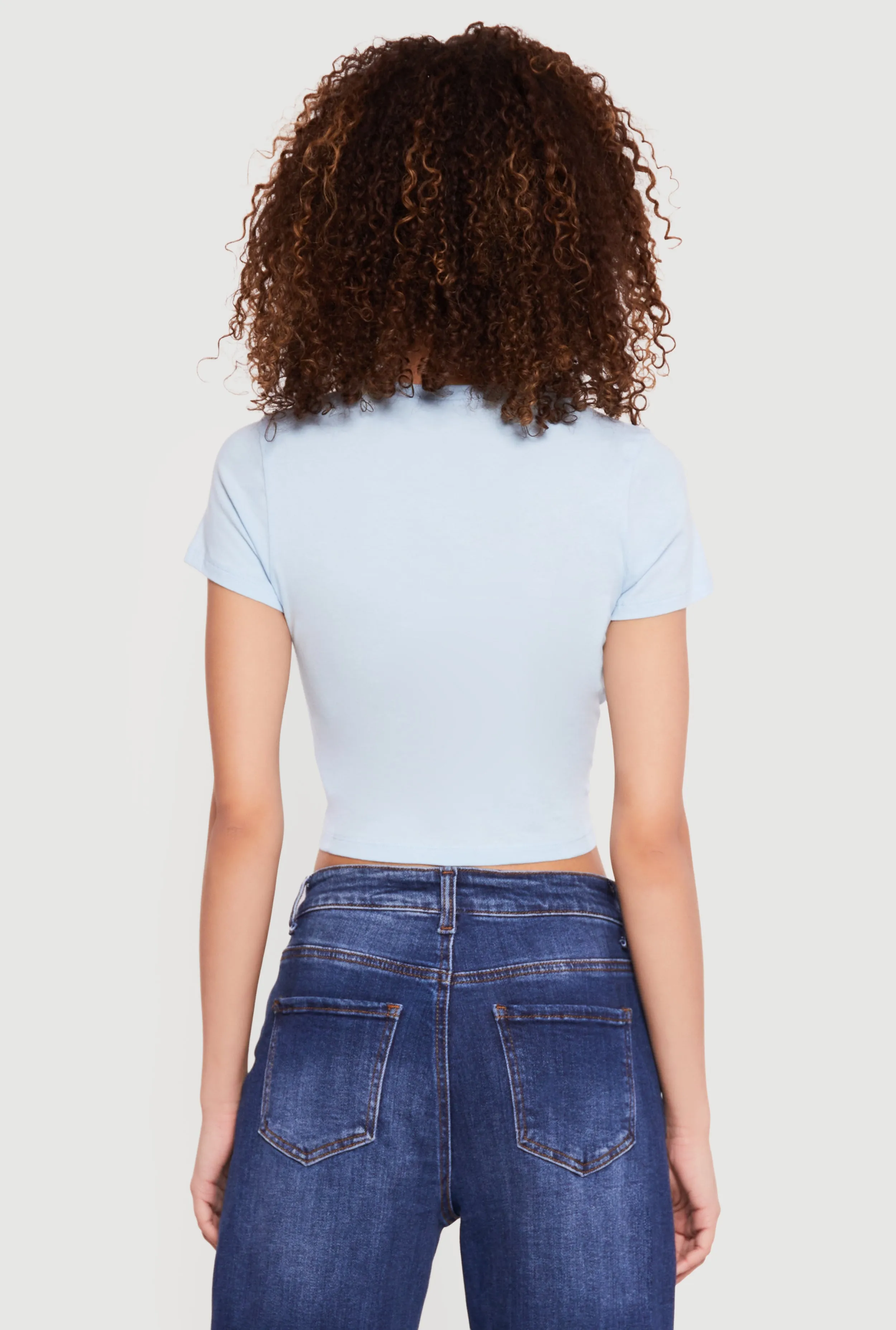 Basic Short Sleeve Cropped Tee sold by Rainbow product image thumbnail 5