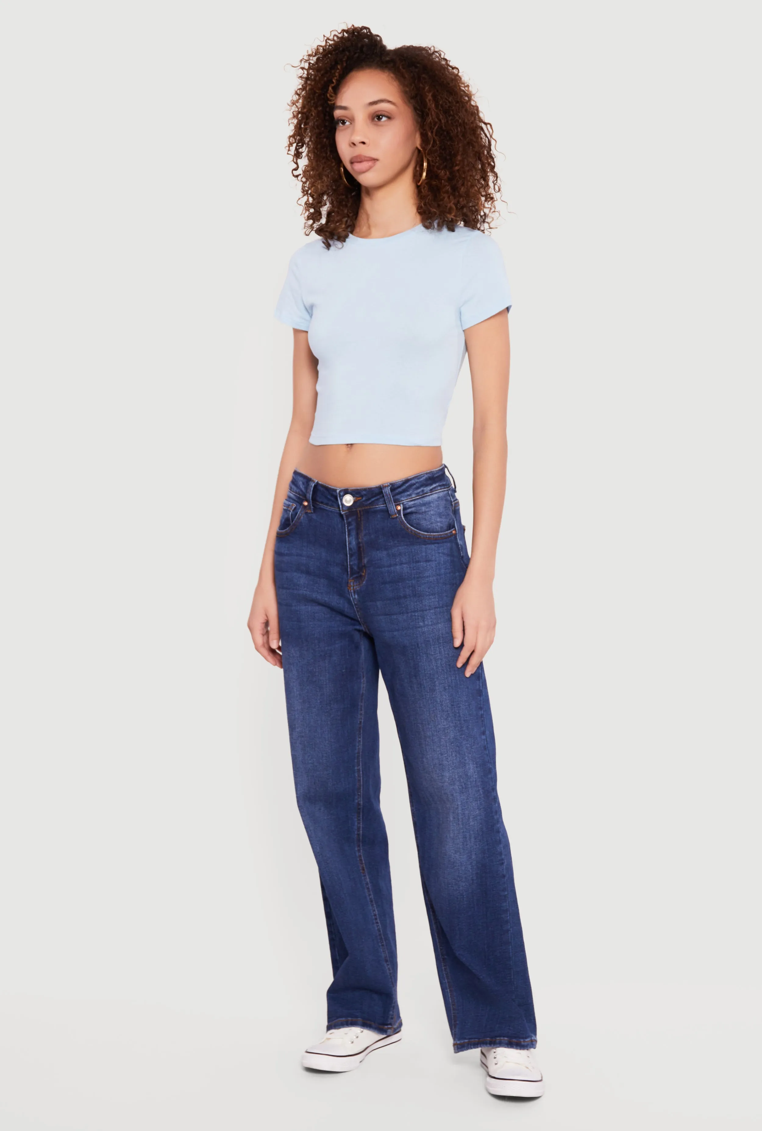 Basic Short Sleeve Cropped Tee sold by Rainbow product image thumbnail 3