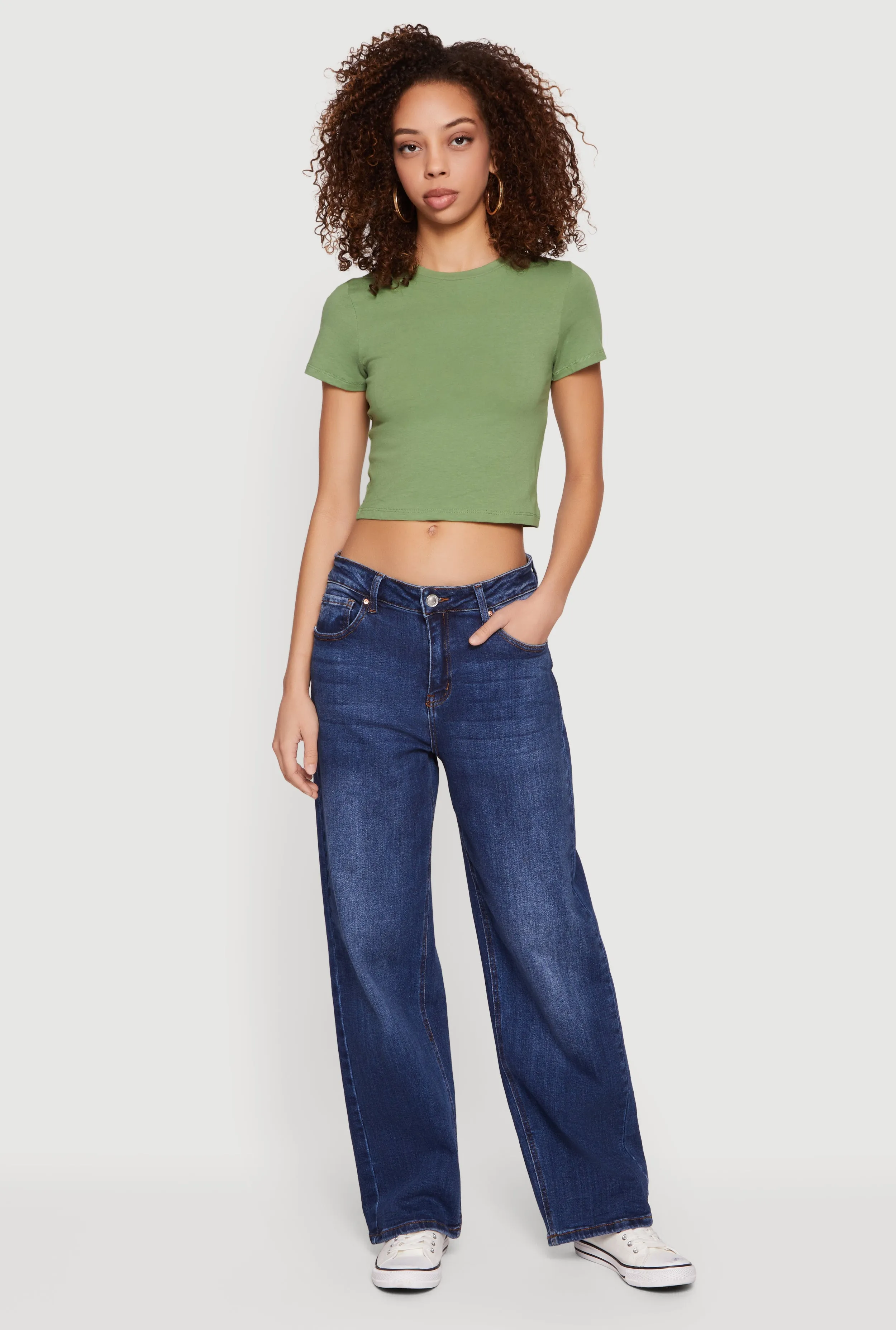 Basic Short Sleeve Cropped Tee sold by Rainbow product image thumbnail 4