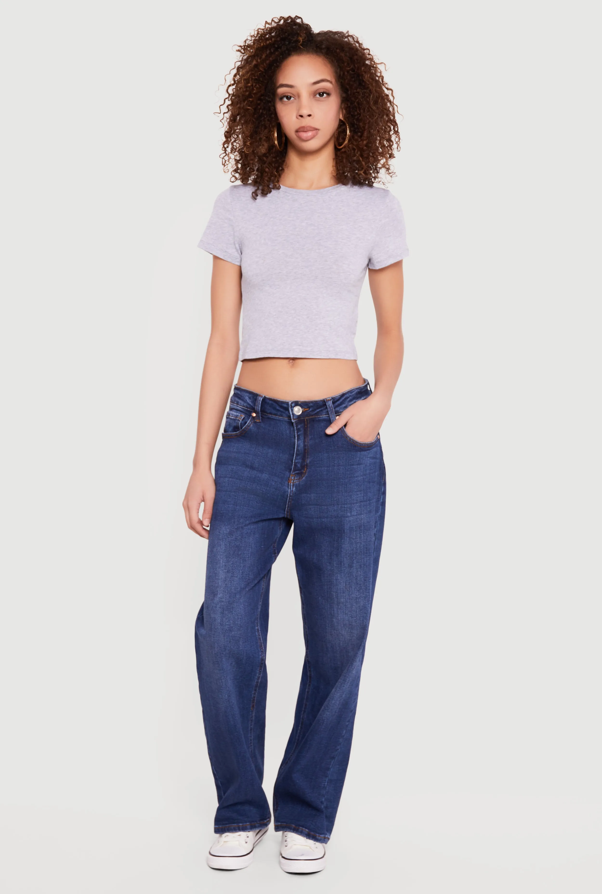 Basic Short Sleeve Cropped Tee sold by Rainbow product image thumbnail 3