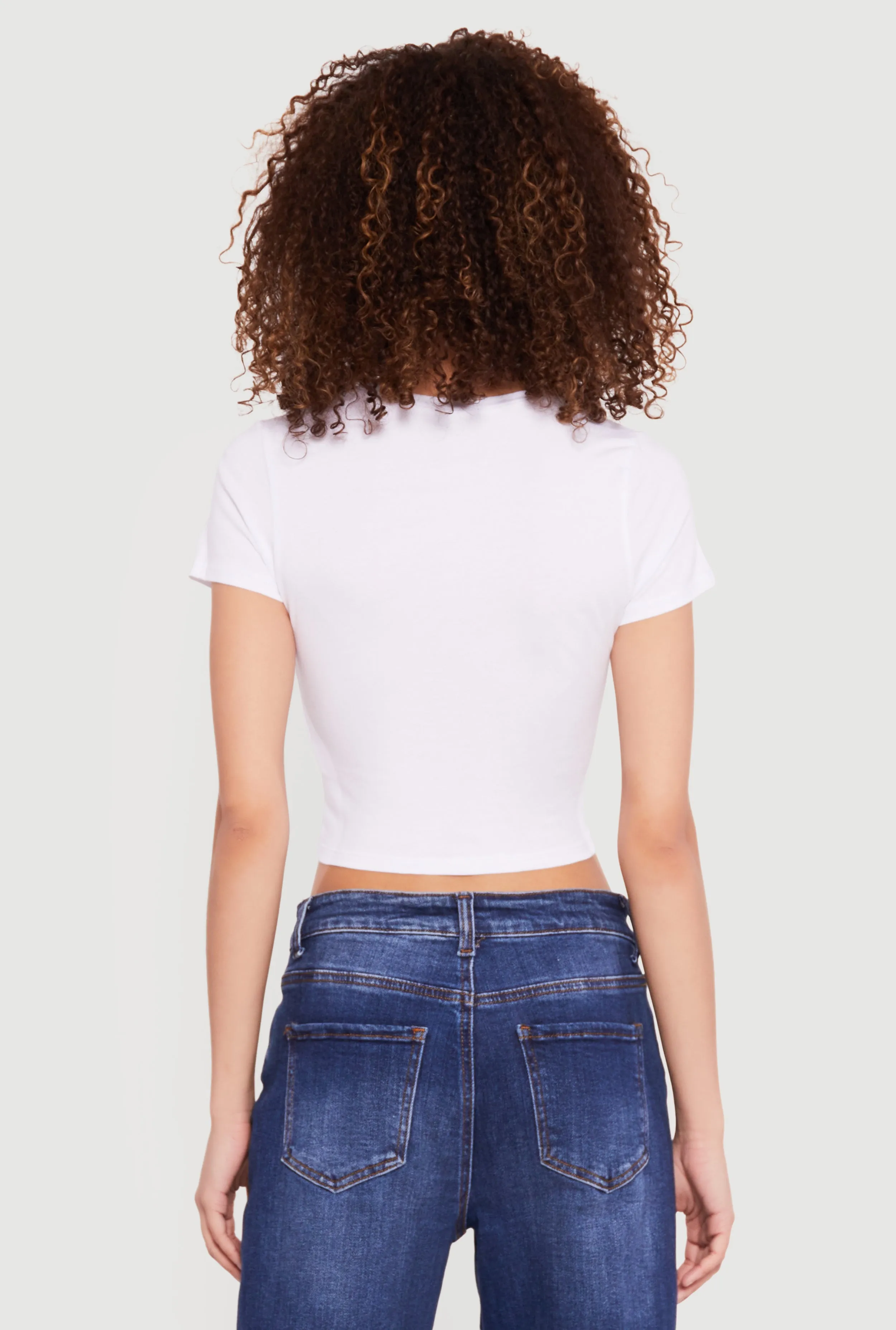 Basic Short Sleeve Cropped Tee sold by Rainbow product image thumbnail 5