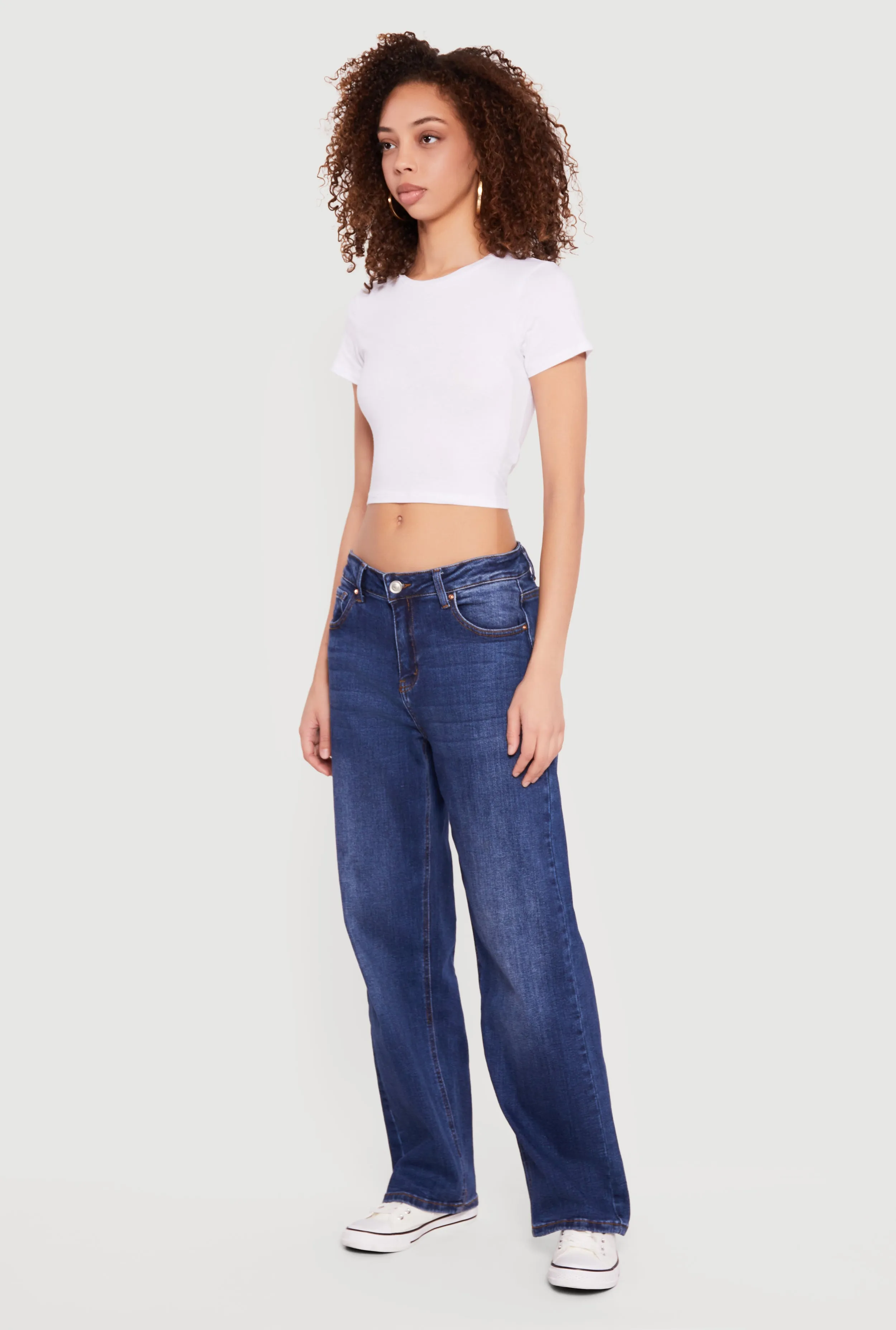 Basic Short Sleeve Cropped Tee sold by Rainbow product image thumbnail 3