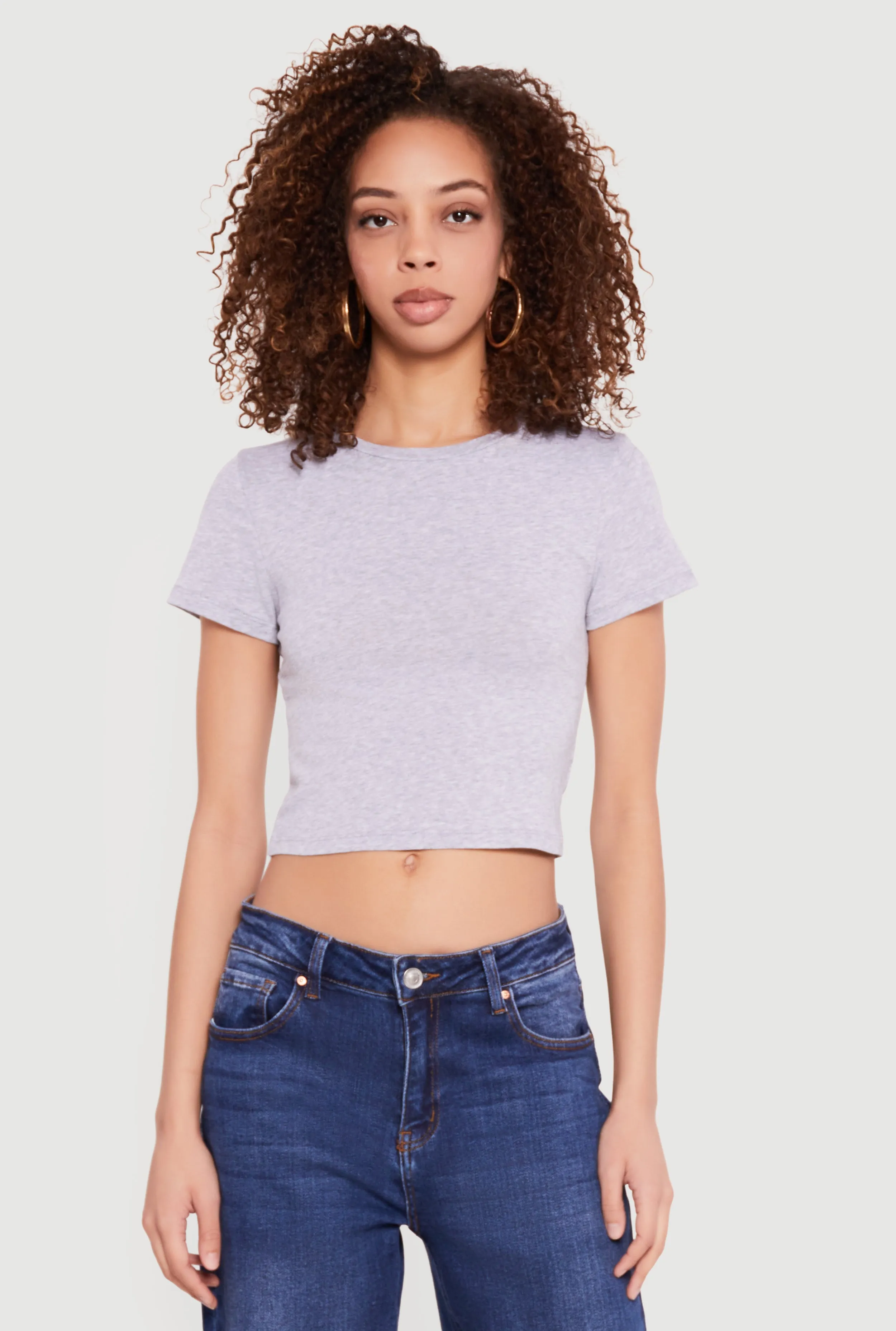 Basic Short Sleeve Cropped Tee sold by Rainbow product image thumbnail 2