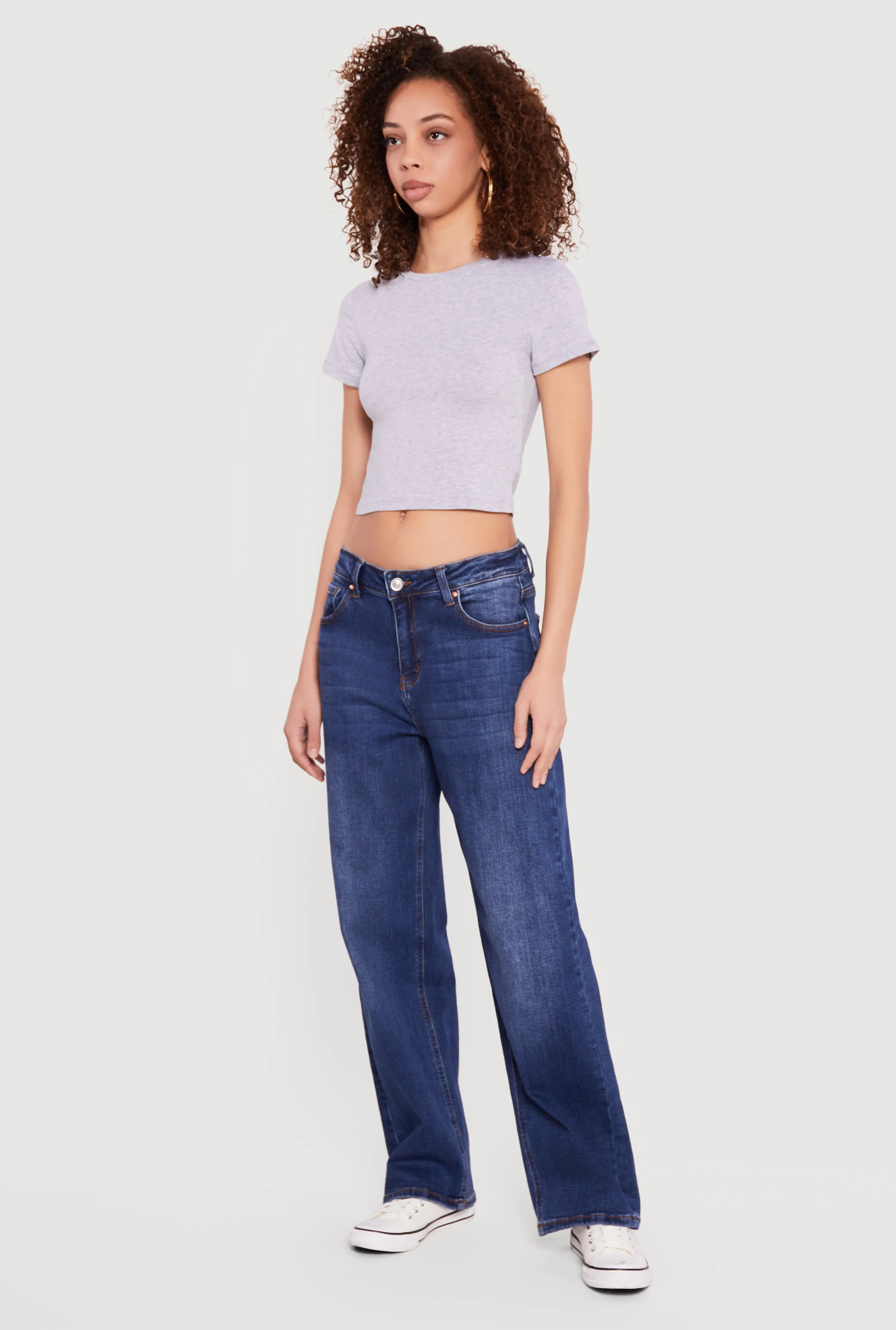 Basic Short Sleeve Cropped Tee sold by Rainbow product image thumbnail 3