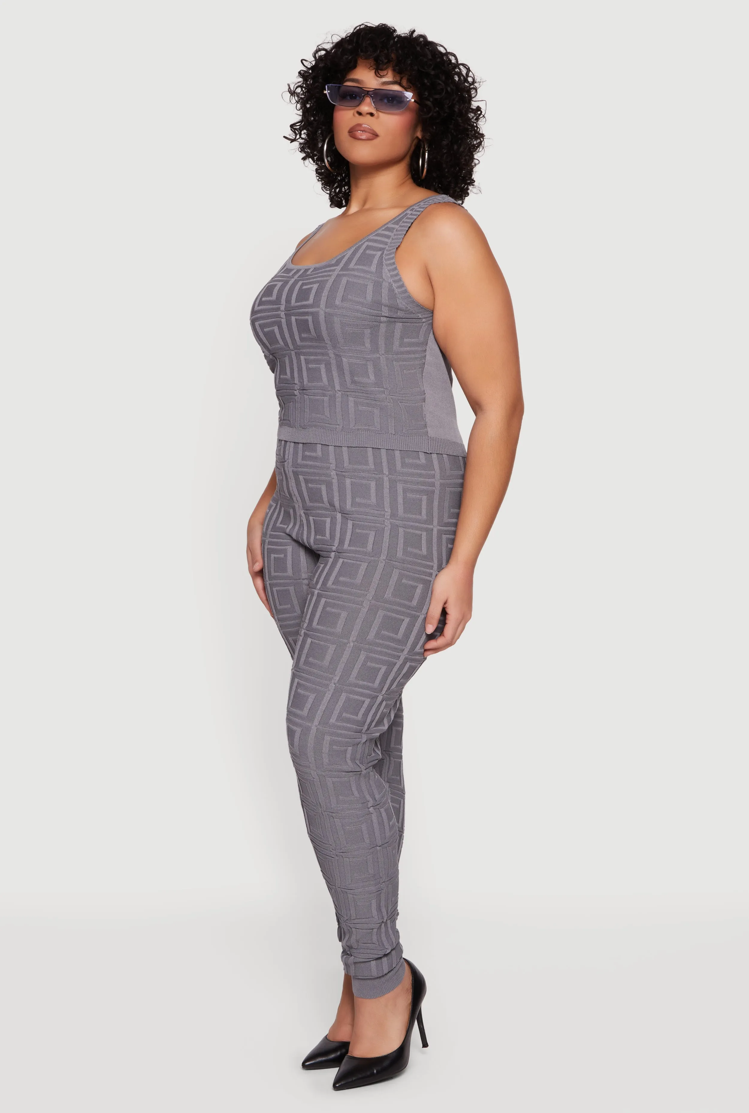 Plus Size Greek Key Knit Sleeveless Top sold by Rainbow product image thumbnail 3