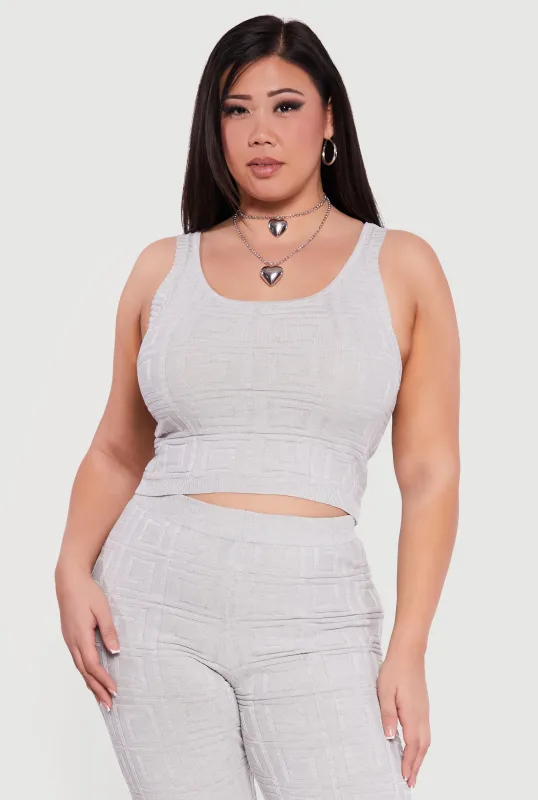 Plus Size Greek Key Knit Sleeveless Top sold by Rainbow