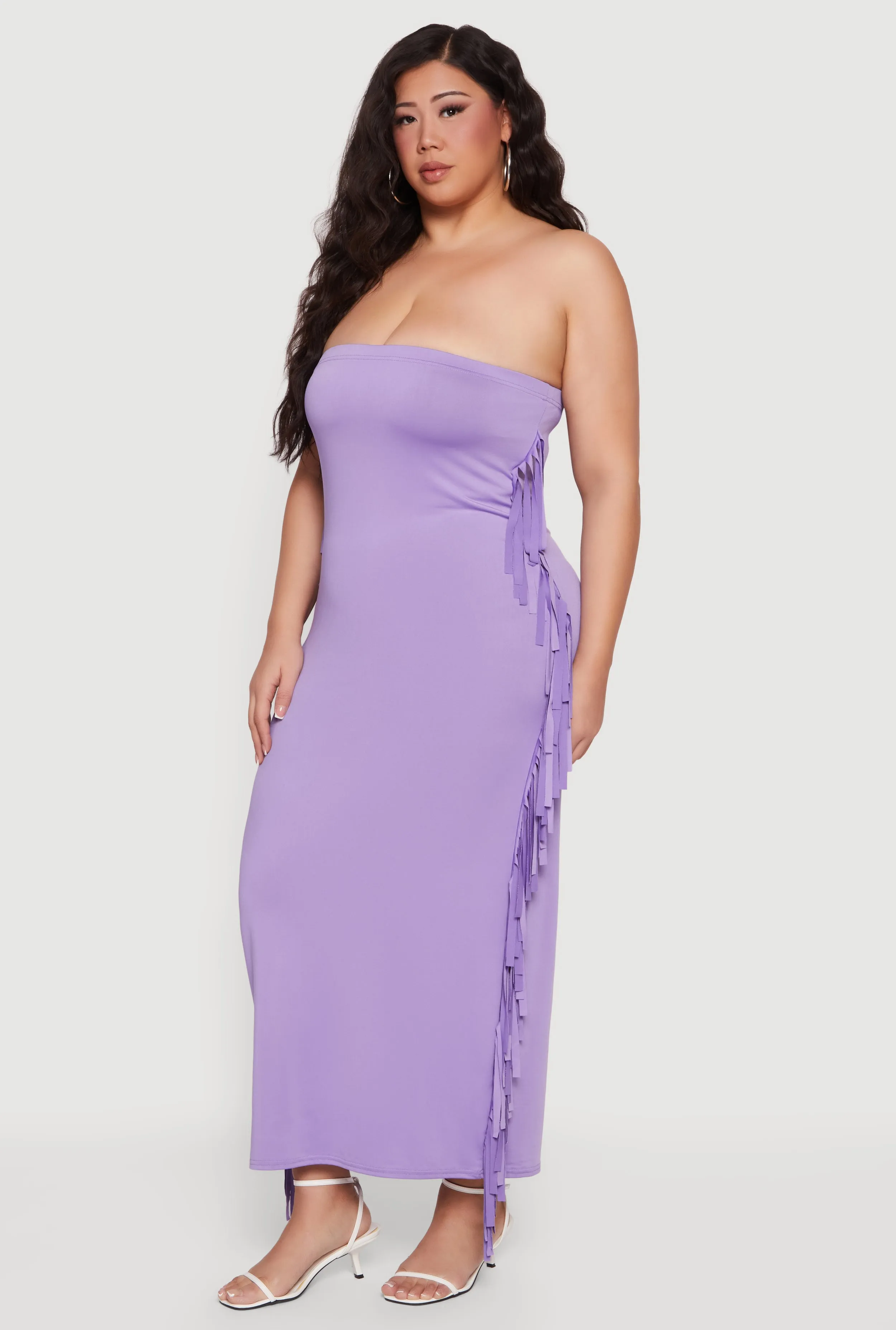 Plus Size Fringe Side Maxi Tube Dress sold by Rainbow product image thumbnail 2