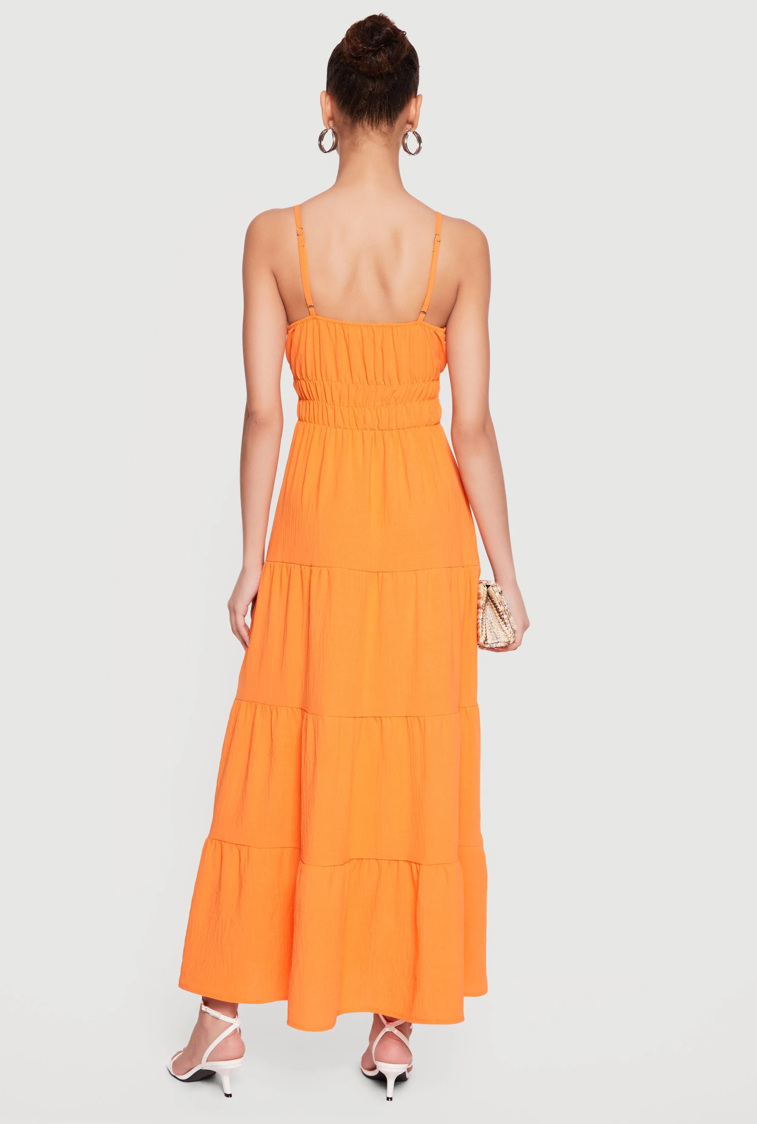 Solid Crepe Knit Tiered Maxi Dress sold by Rainbow product image thumbnail 4