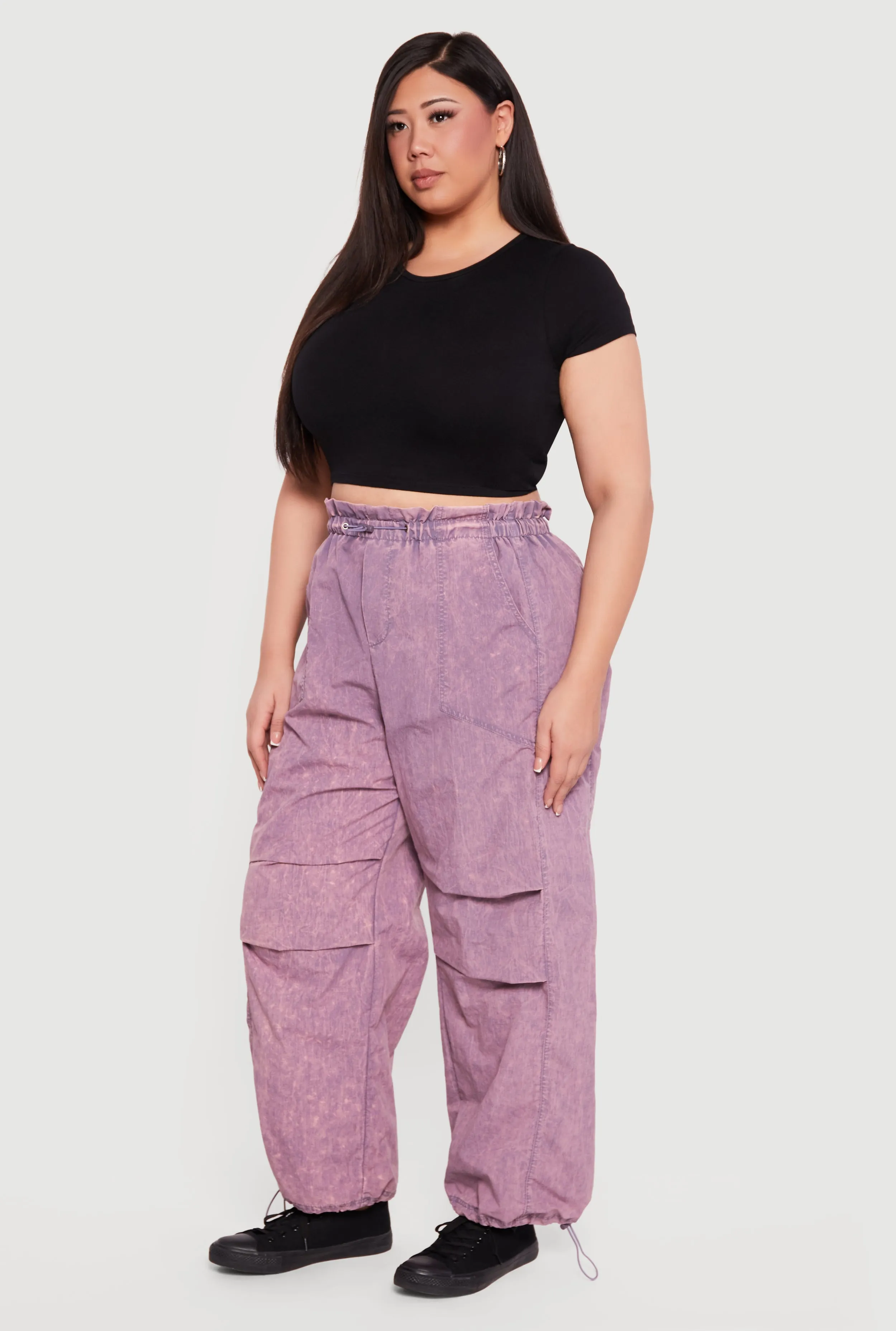 Plus Size Acid Wash Toggle Drawstring Joggers sold by Rainbow product image thumbnail 2