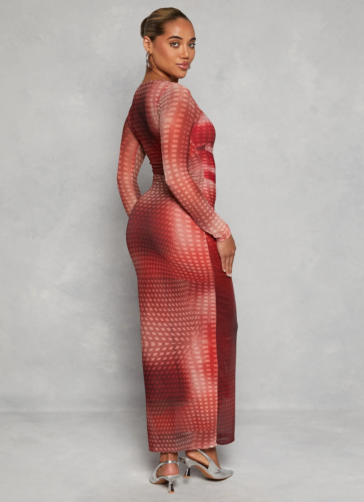 Almost Famous Mesh Lip Graphic Maxi Dress sold by Rainbow product image thumbnail 3