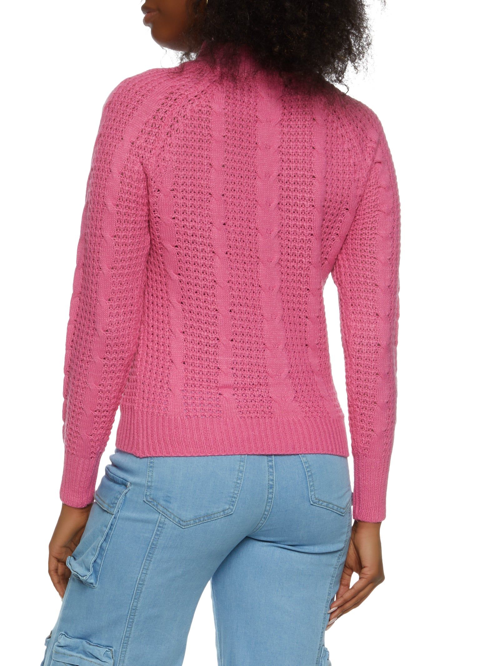 Mock Neck Cable Knit Sweater sold by Rainbow product image thumbnail 2