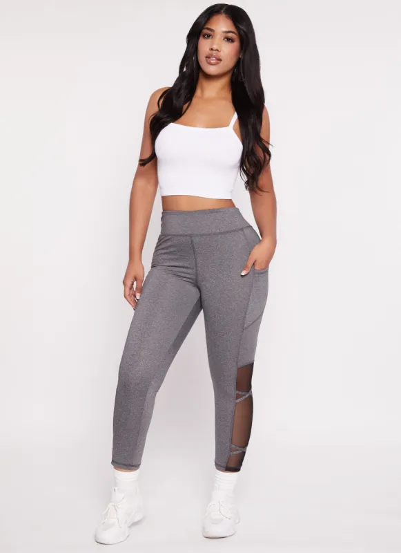 Caged Mesh Detail Leggings sold by Rainbow