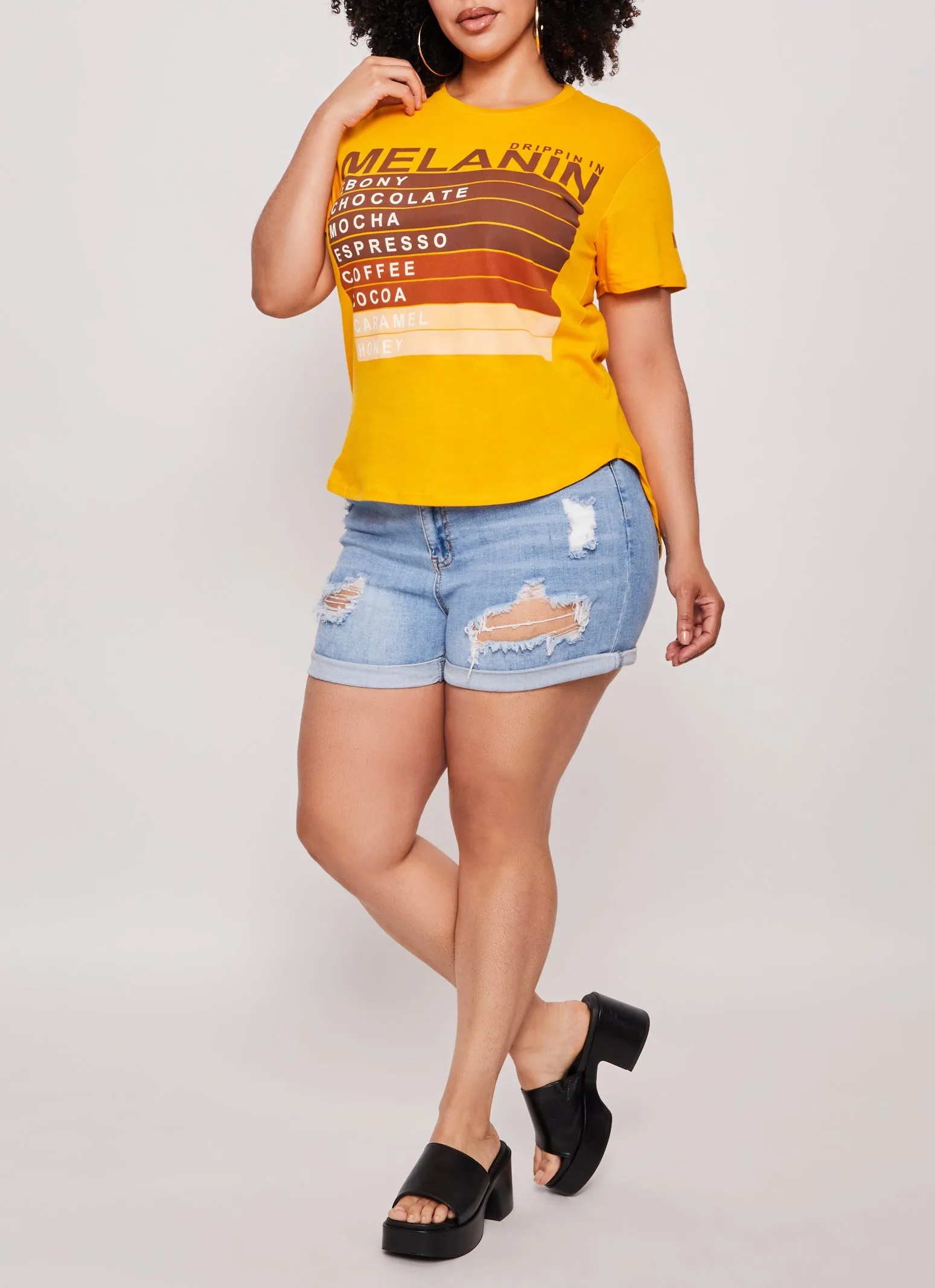 Plus Size Drippin In Melanin Graphic Tee sold by Rainbow product image thumbnail 2
