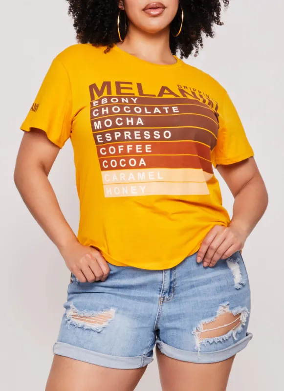 Plus Size Drippin In Melanin Graphic Tee sold by Rainbow