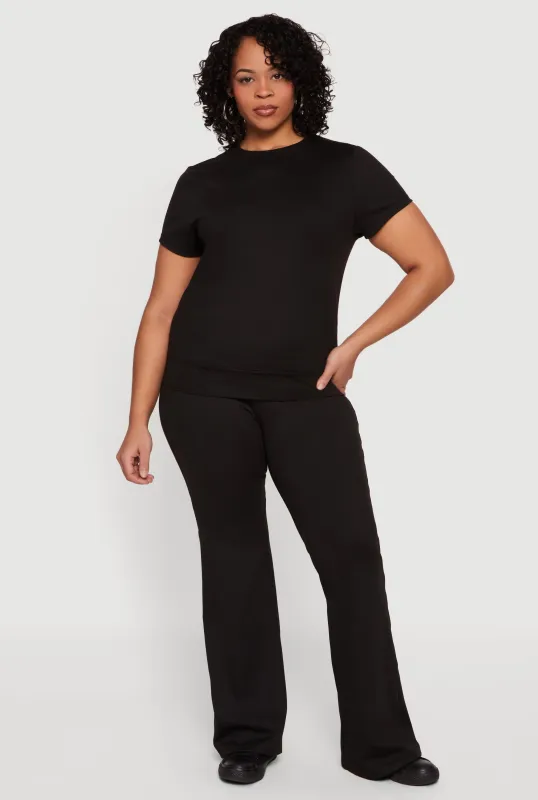 Plus Size High Waisted Flared Yoga Pants sold by Rainbow