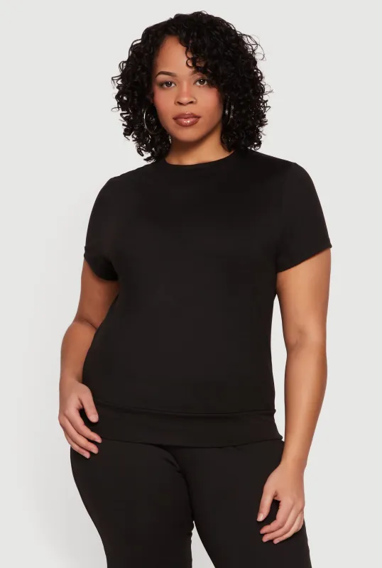 Plus Size Short Sleeve High Neck Tee made by Rainbow