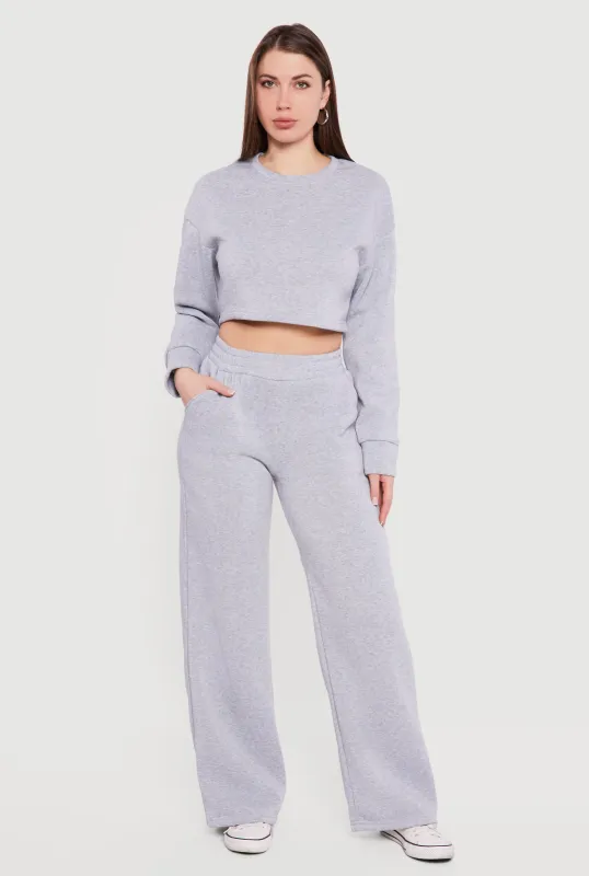 High Waisted Pull On Wide Leg Sweatpants made by Rainbow