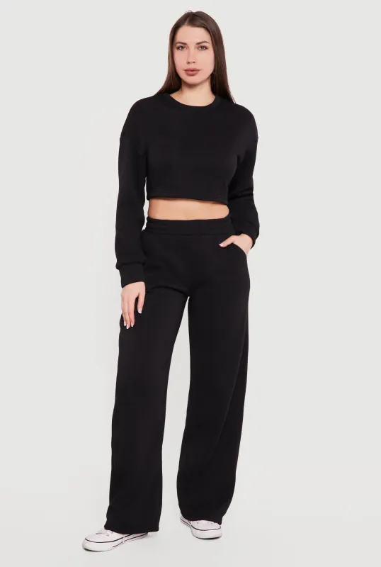 High Waisted Pull On Wide Leg Sweatpants sold by Rainbow