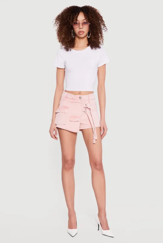 VIP Acid Wash Asymmetrical Denim Skort sold by Rainbow