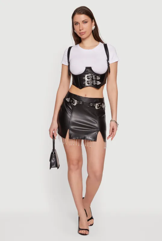 Faux Leather Western Underbust Corset sold by Rainbow