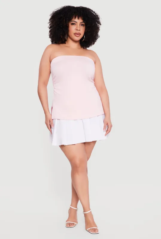 Plus Size Almost Famous Ruched Side Tube Top sold by Rainbow