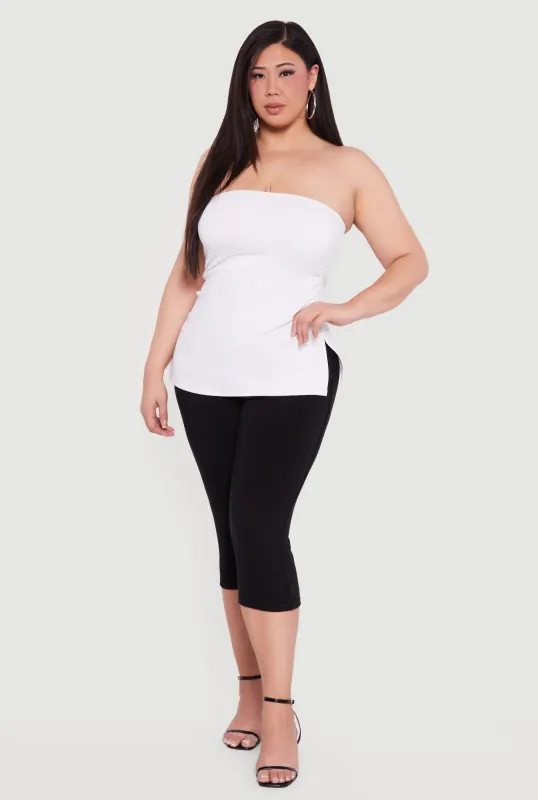 Plus Size Almost Famous Ruched Side Tube Top sold by Rainbow