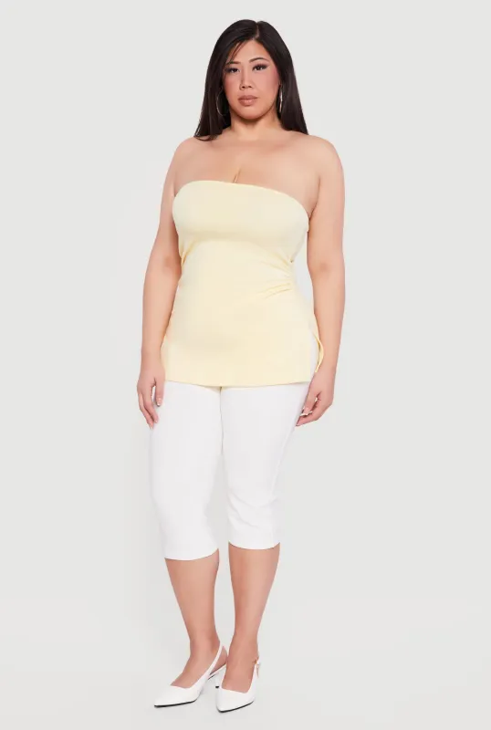 Plus Size Almost Famous Ruched Side Tube Top sold by Rainbow