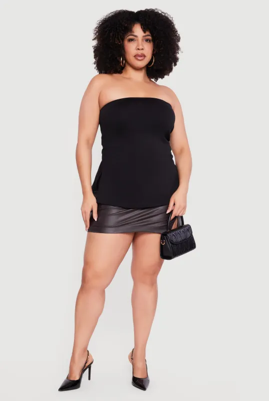 Plus Size Almost Famous Ruched Side Tube Top sold by Rainbow