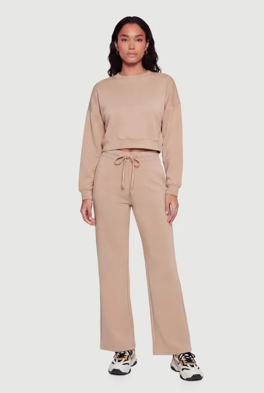 Drawstring Waist Straight Leg Sweatpants made by Rainbow