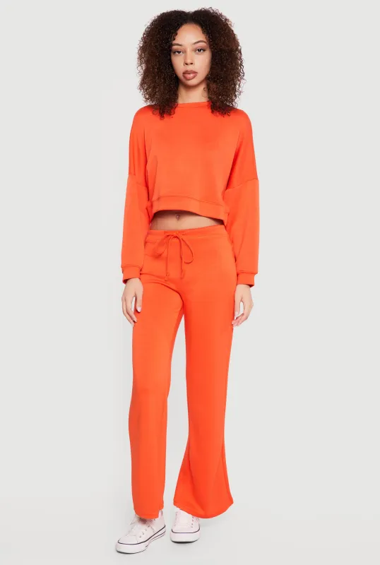 Drawstring Waist Straight Leg Sweatpants sold by Rainbow