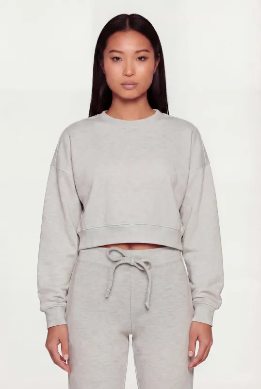 Cropped Long Sleeve Crew Neck Pullover Sweatshirt sold by Rainbow