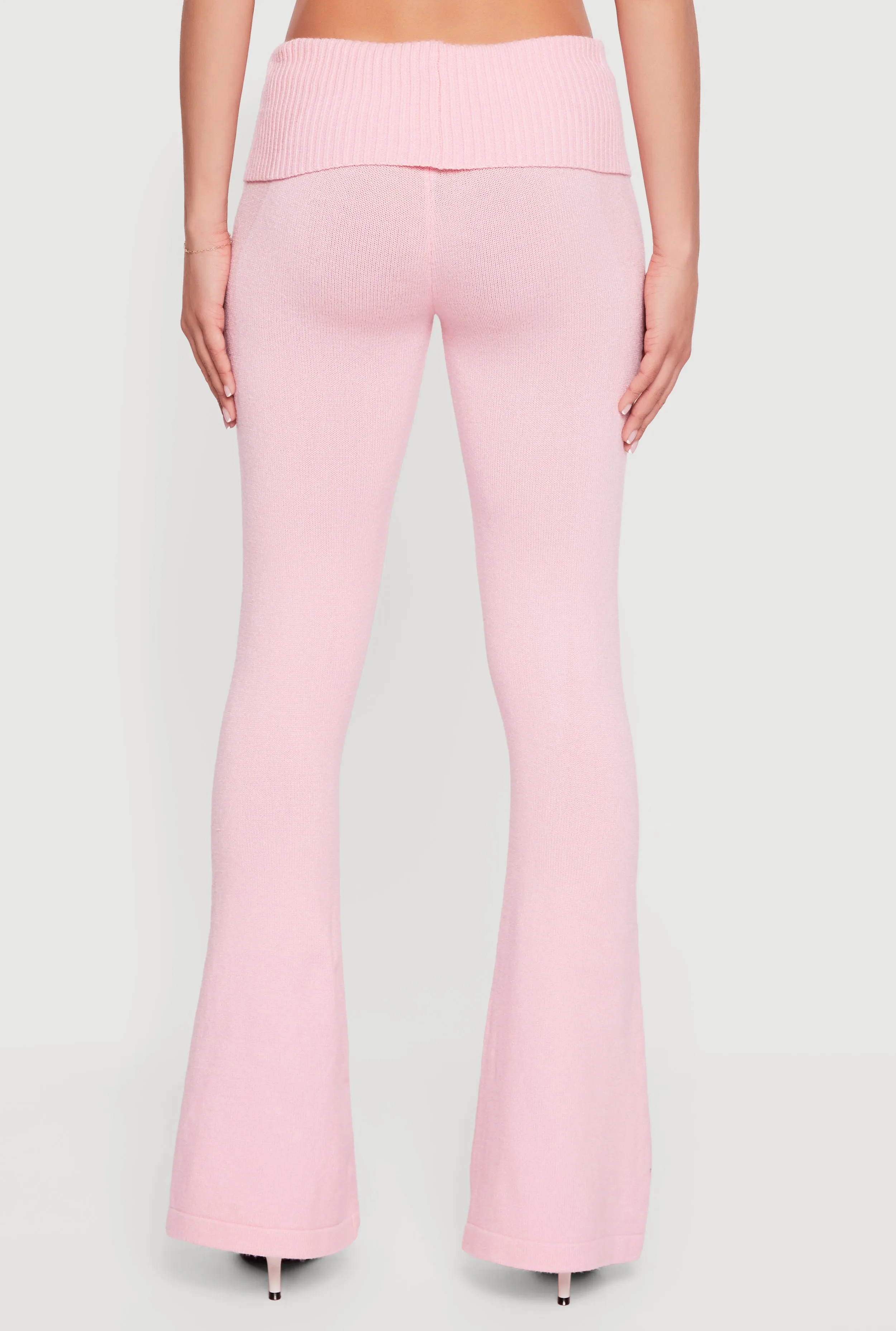 Mid Rise Ribbed Knit Flare Leg Pants sold by Rainbow product image thumbnail 5