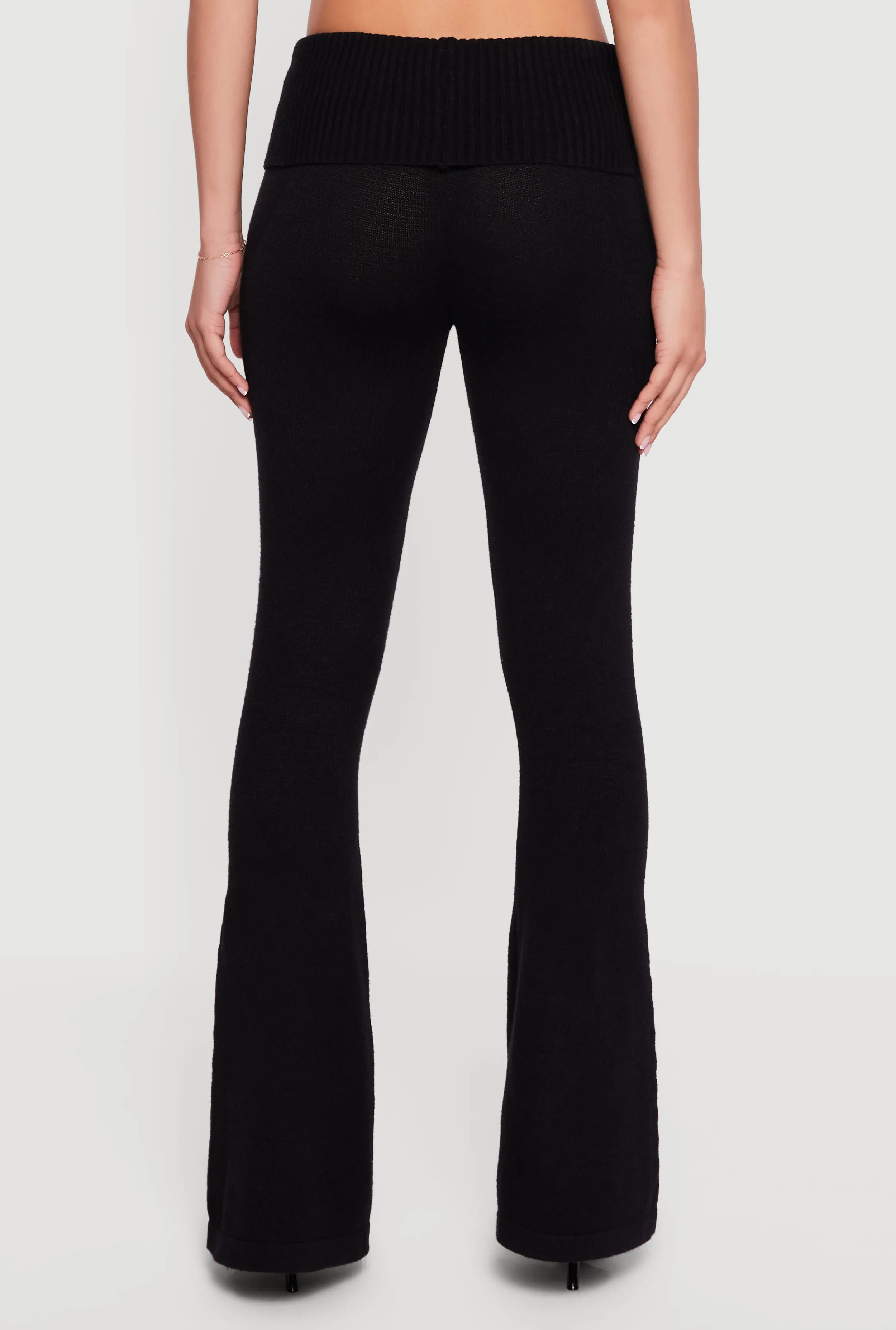 Mid Rise Ribbed Knit Flare Leg Pants sold by Rainbow product image thumbnail 5