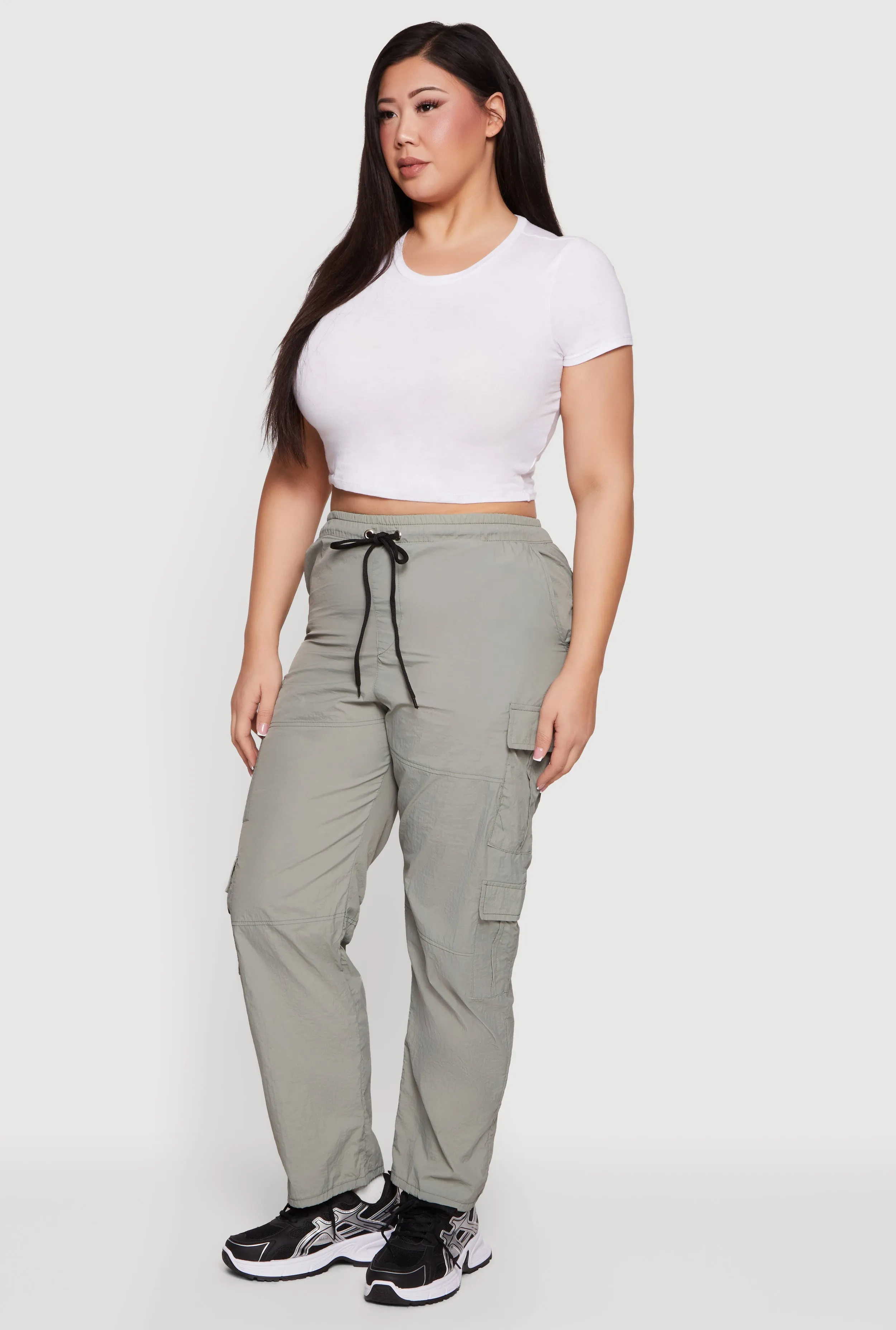 Plus Size Nylon Drawstring Cargo Pants sold by Rainbow product image thumbnail 2