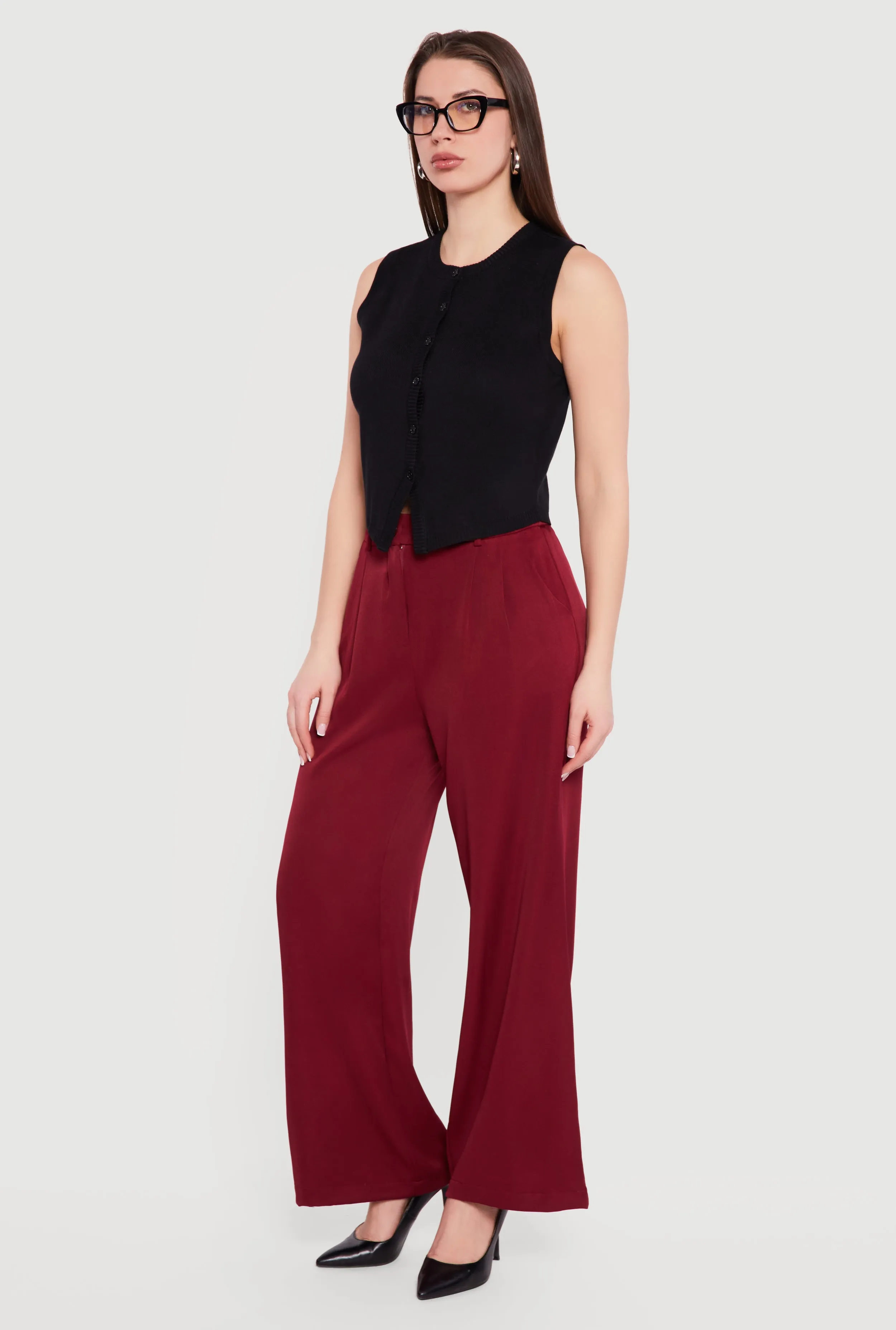 High Waisted Wide Leg Pleated Dress Pants sold by Rainbow product image thumbnail 2