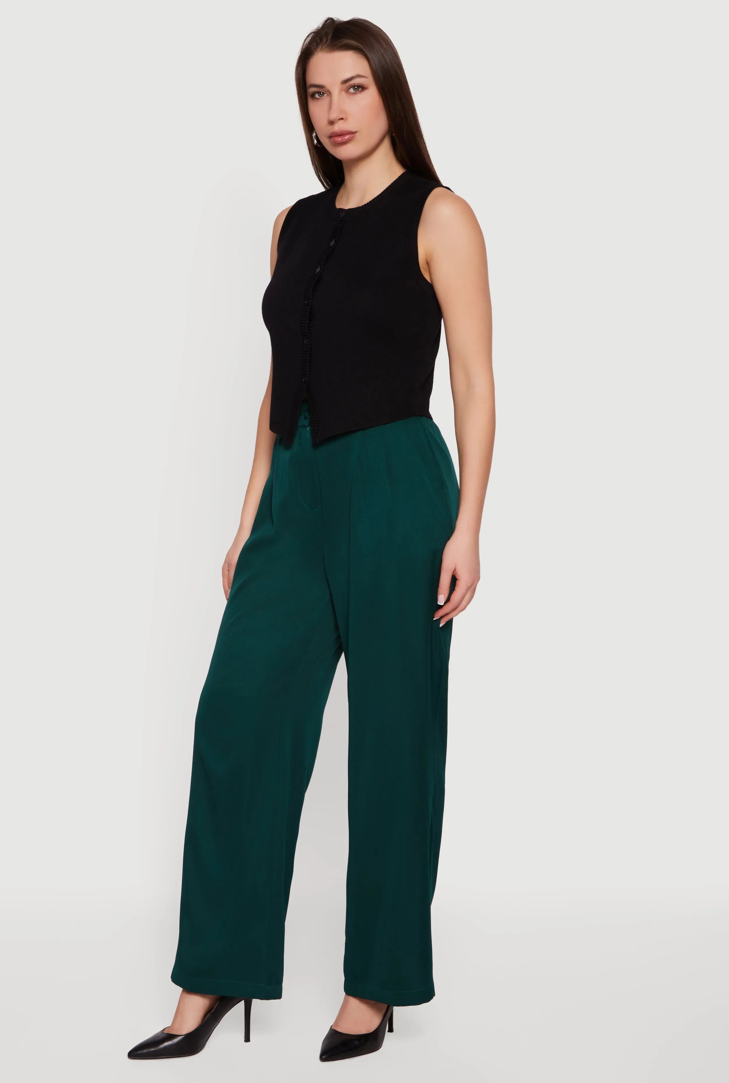 High Waisted Wide Leg Pleated Dress Pants sold by Rainbow product image thumbnail 2